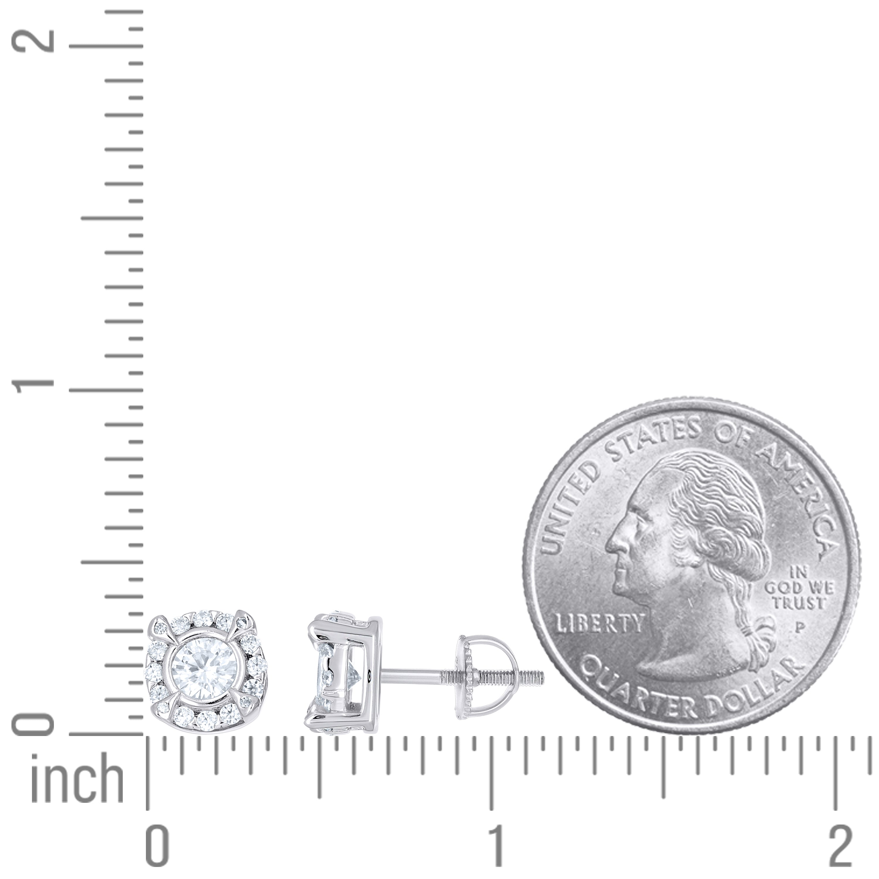 925 Sterling Silver Moissanite Stud Earrings