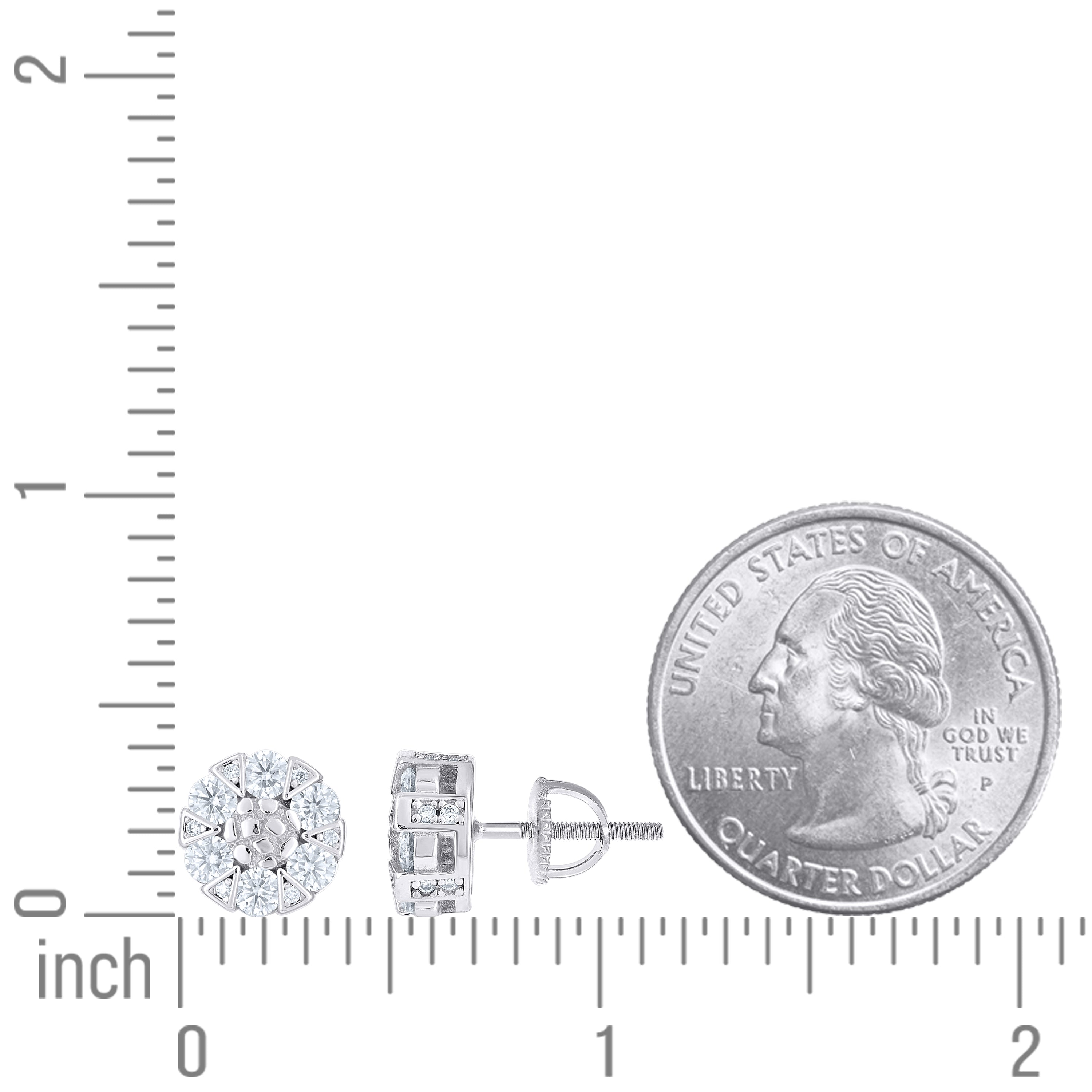 925 Sterling Silver Moissanite Stud Earrings