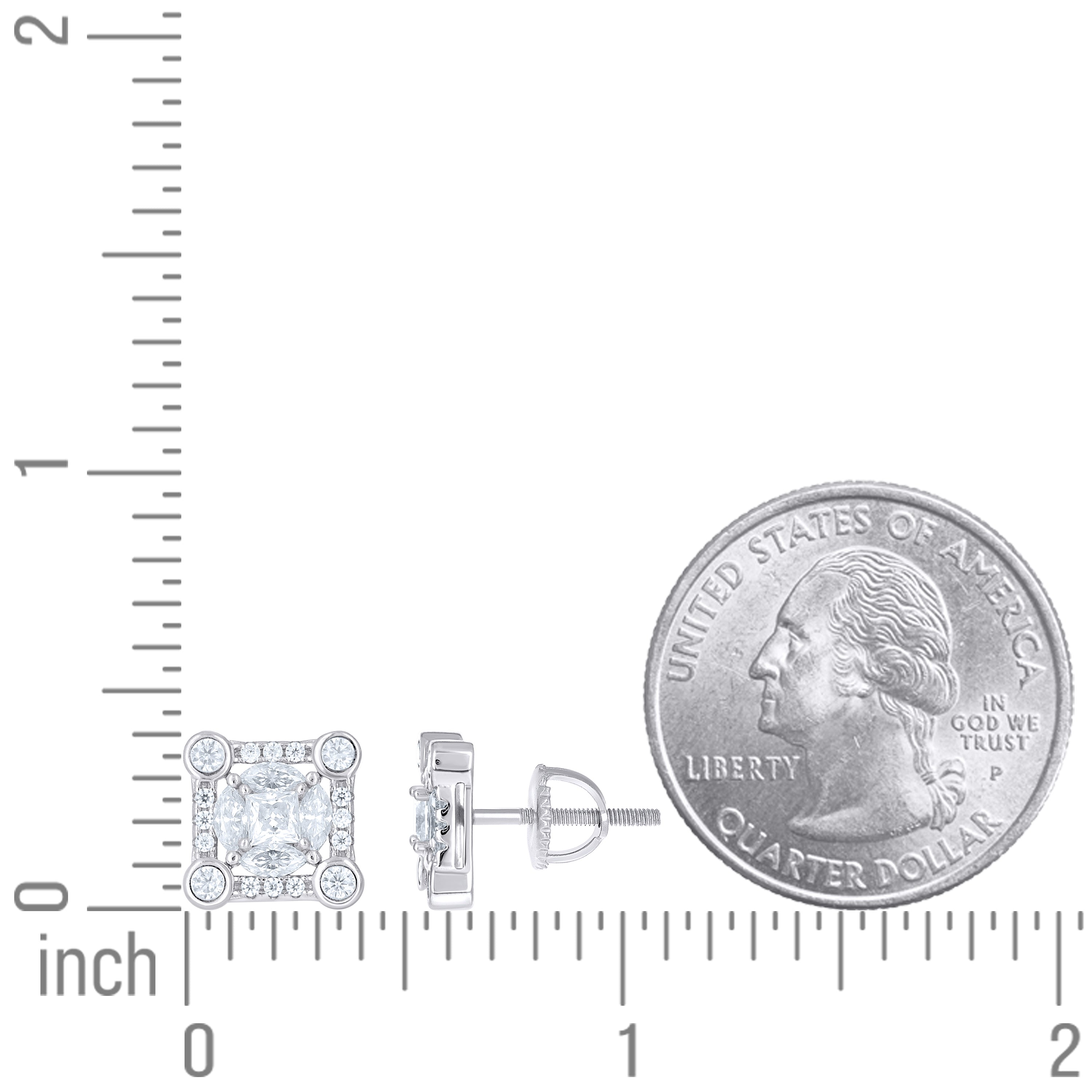 925 Sterling Silver Moissanite Stud Earrings