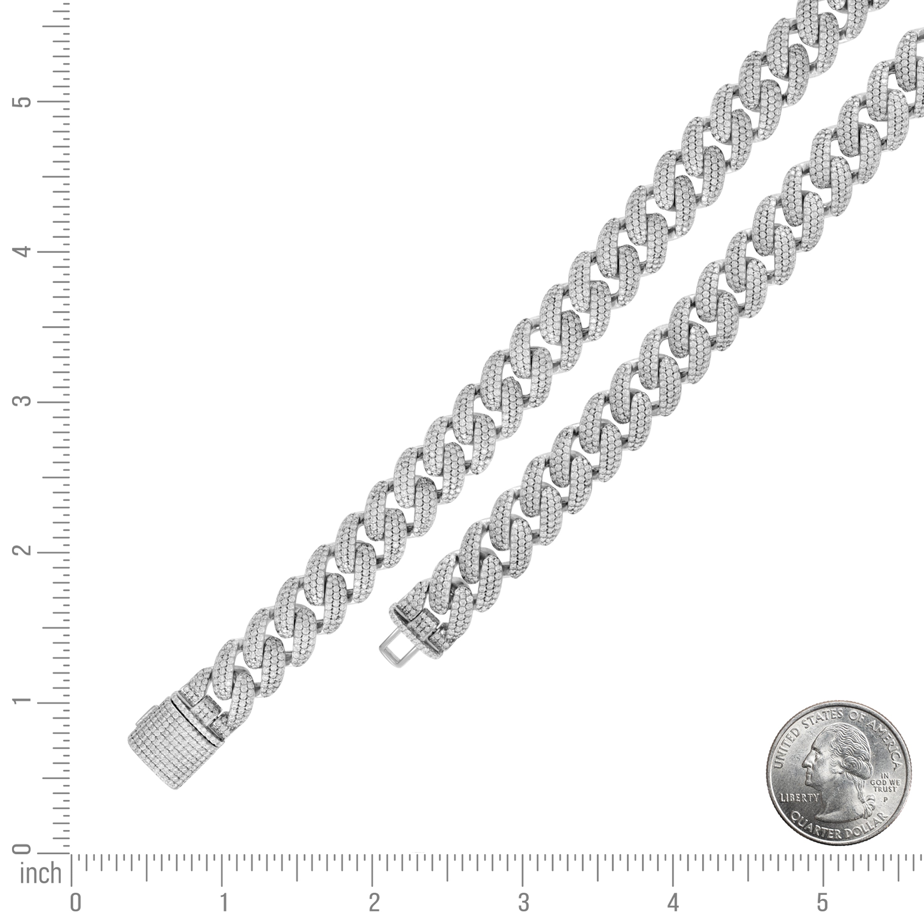 925 Sterling Silver Moissanite Chain 8mm