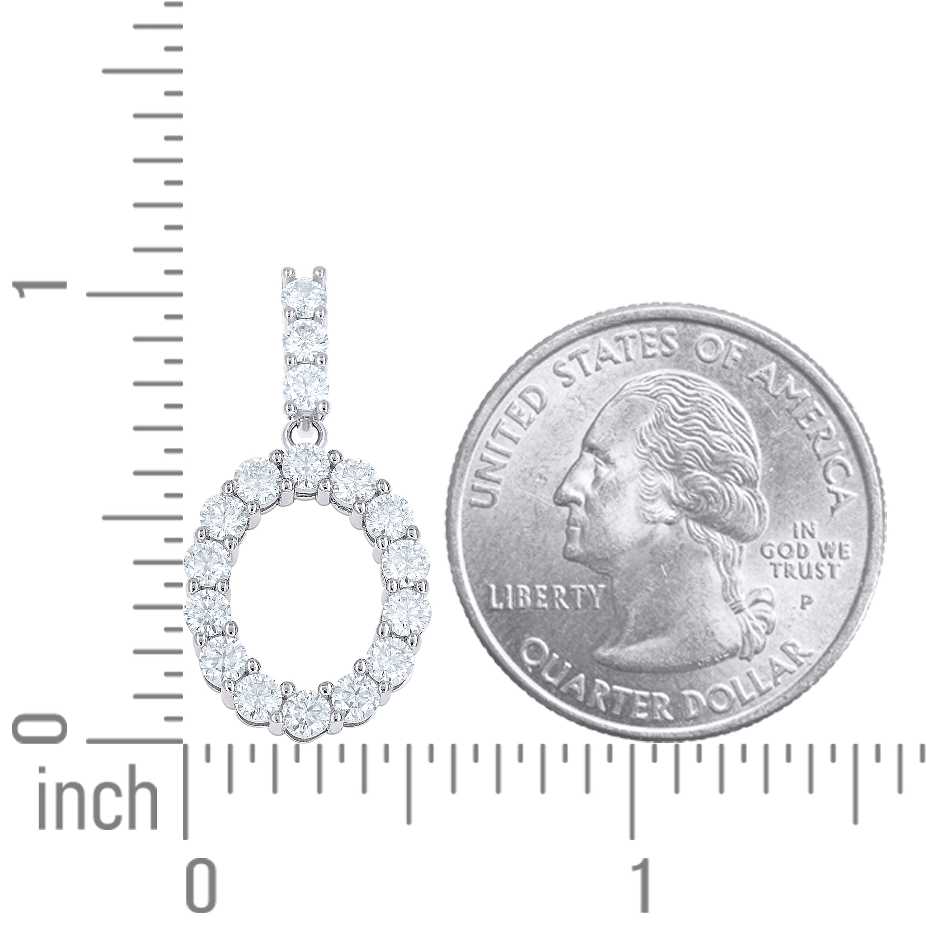925 Silver Initial Letter "O" Pendant Moissanite C