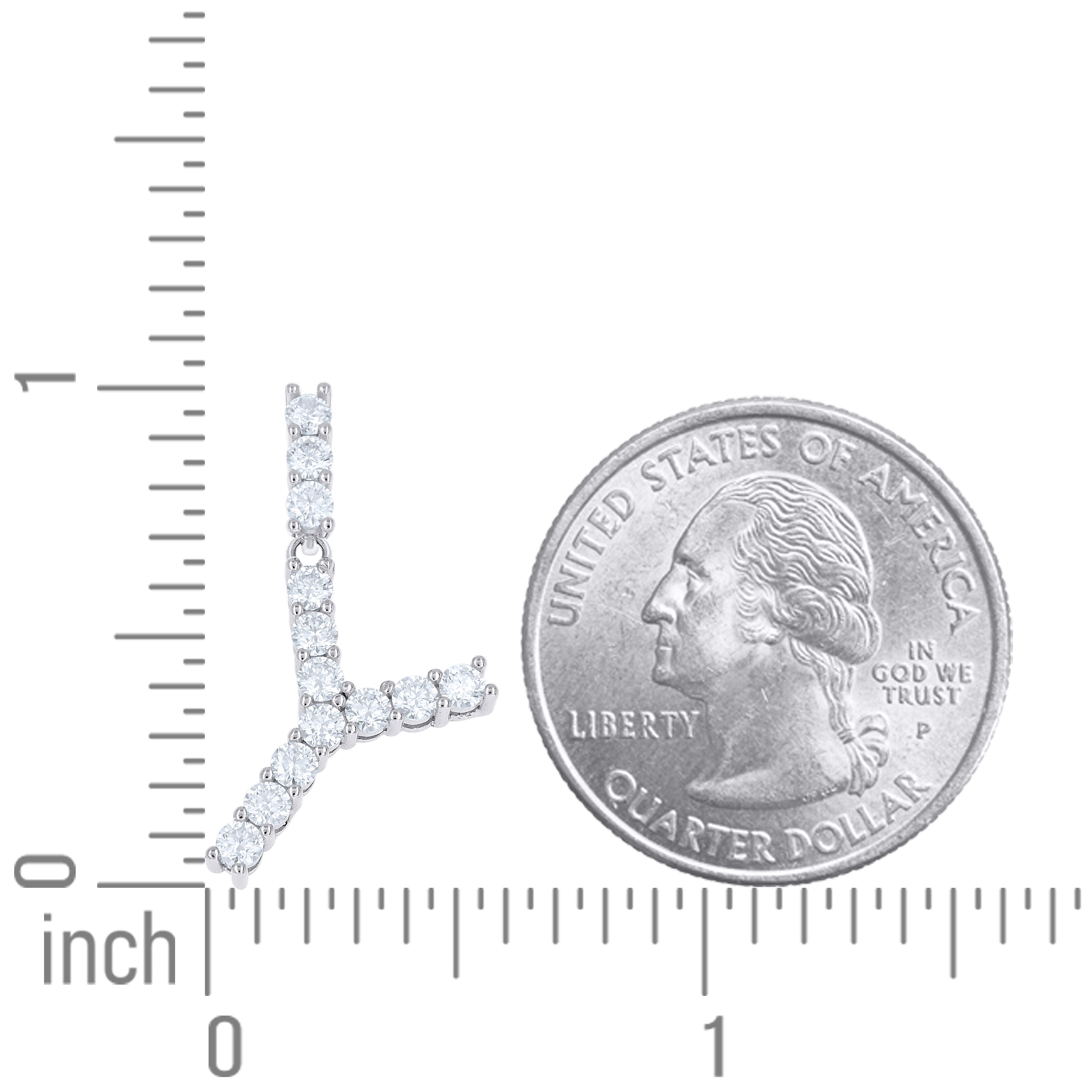 925 Silver Initial Letter "Y" Pendant Moissanite C