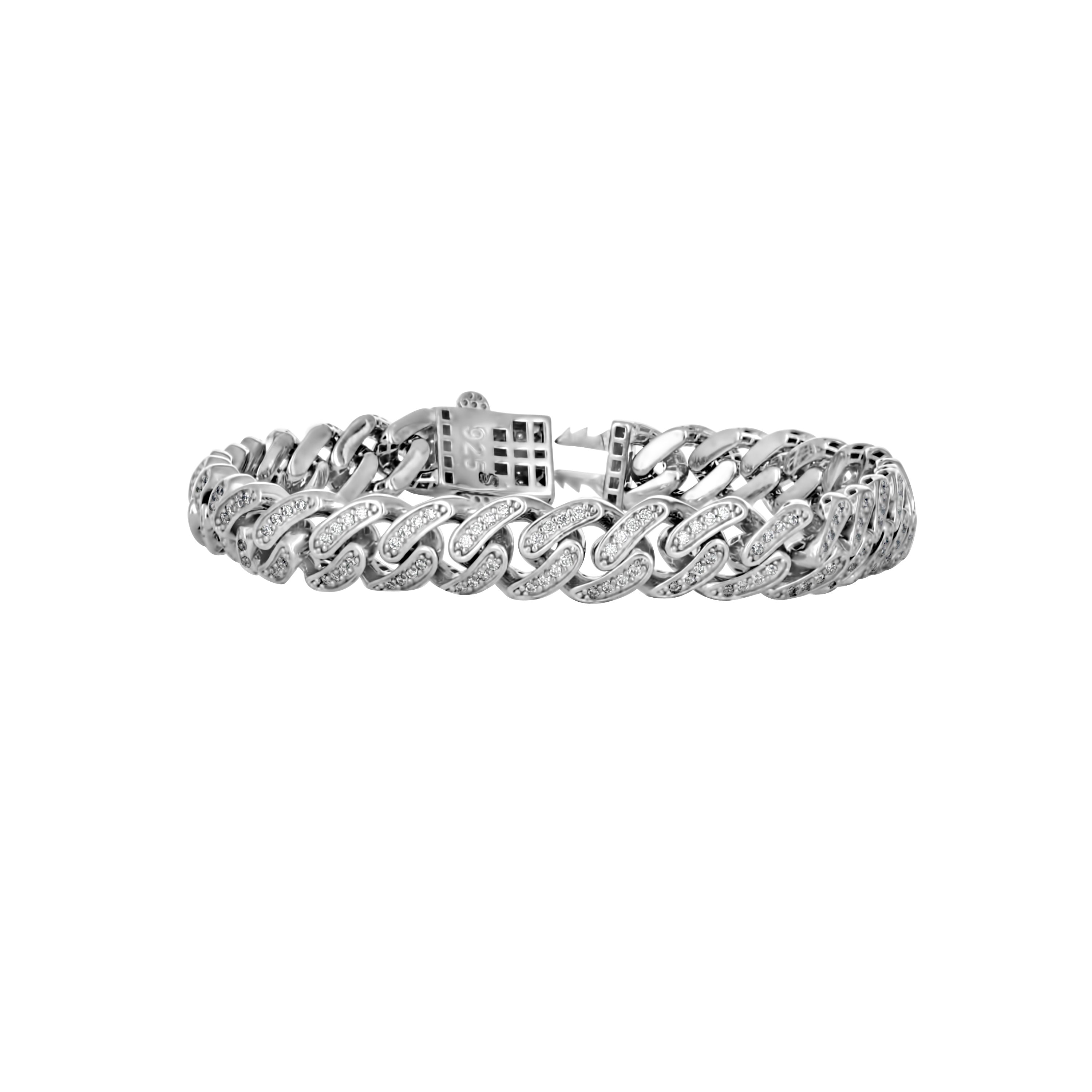 925 Silver Moissanite Miami Semi-Solid 9mm