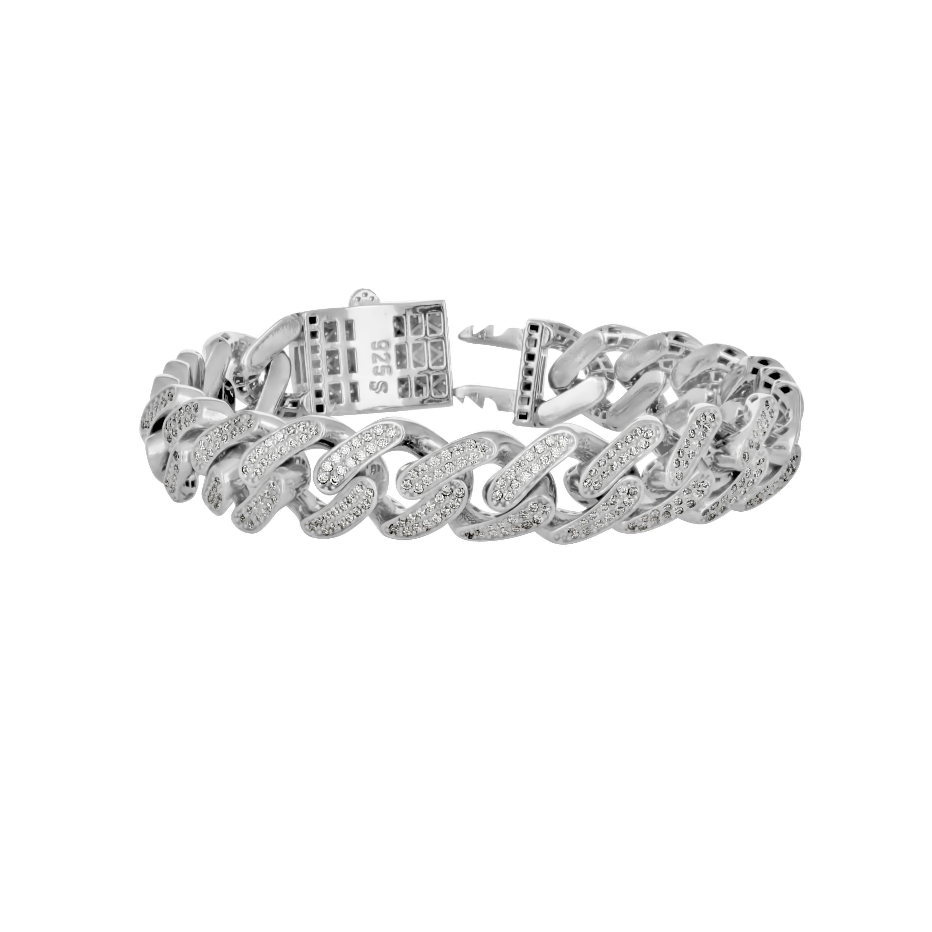925 Sterling Silver Moissanite Chain 11mm