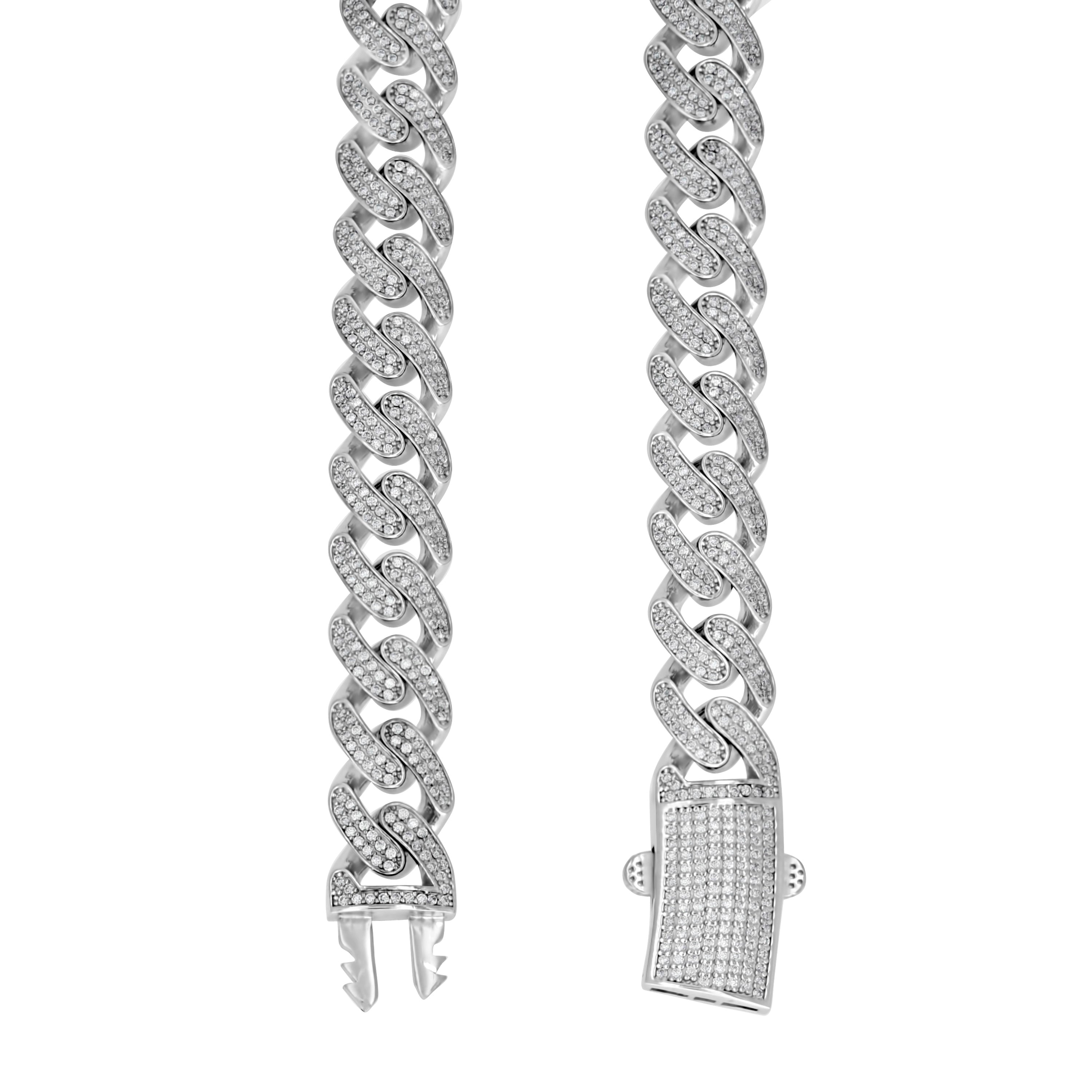 925 Sterling Silver Moissanite Chain 11mm