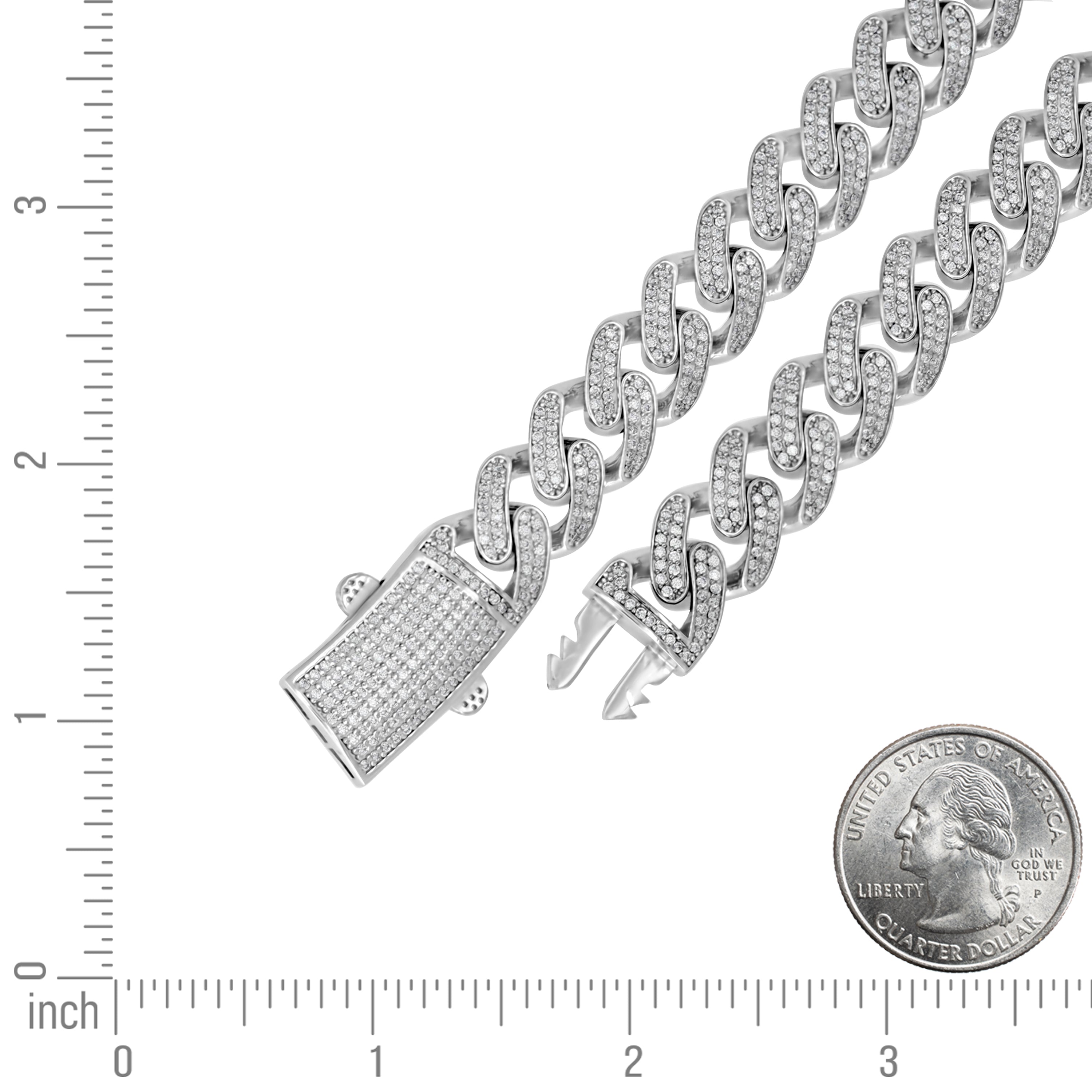 925 Sterling Silver Moissanite Chain 11mm