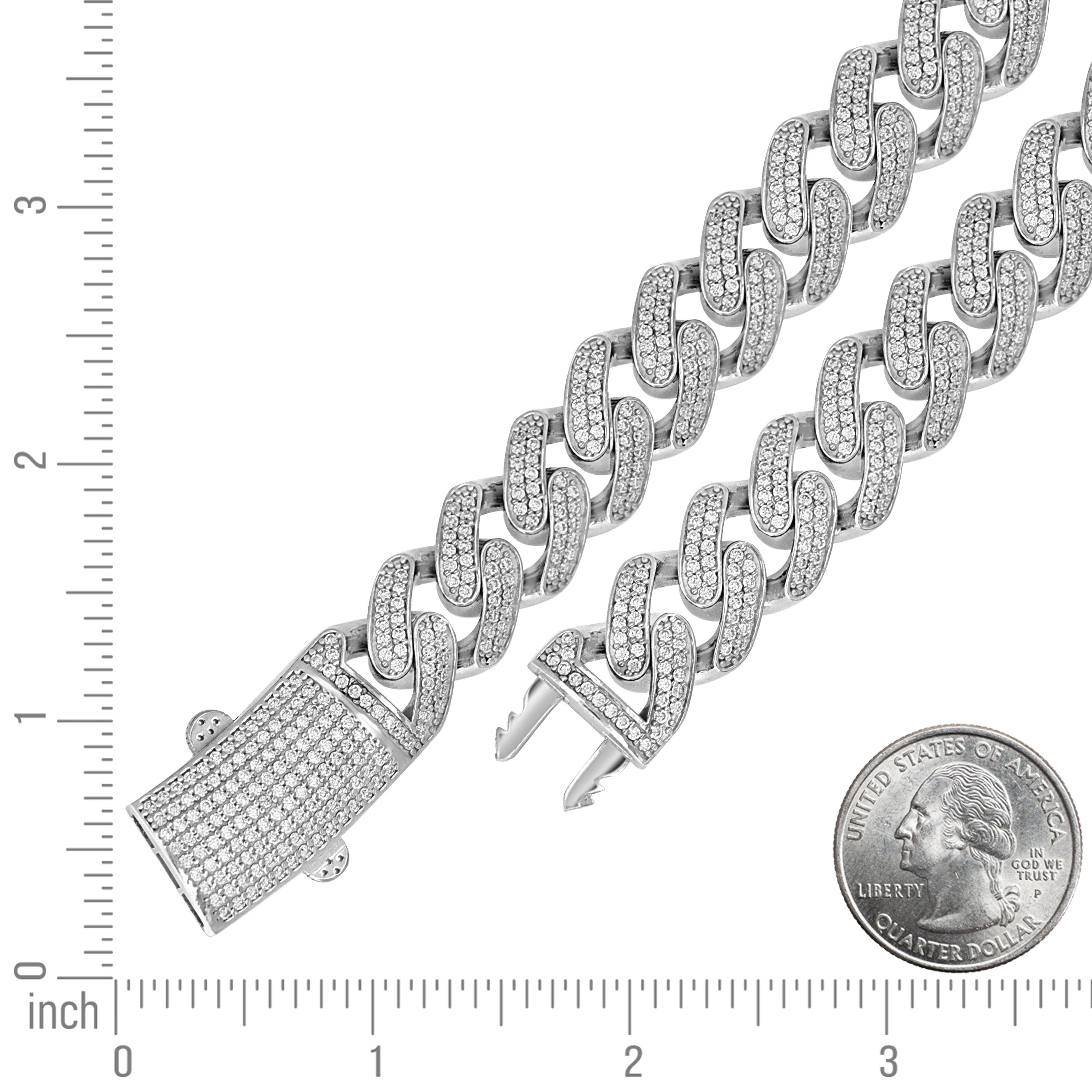 925 Sterling Silver Moissanite Chain 11mm