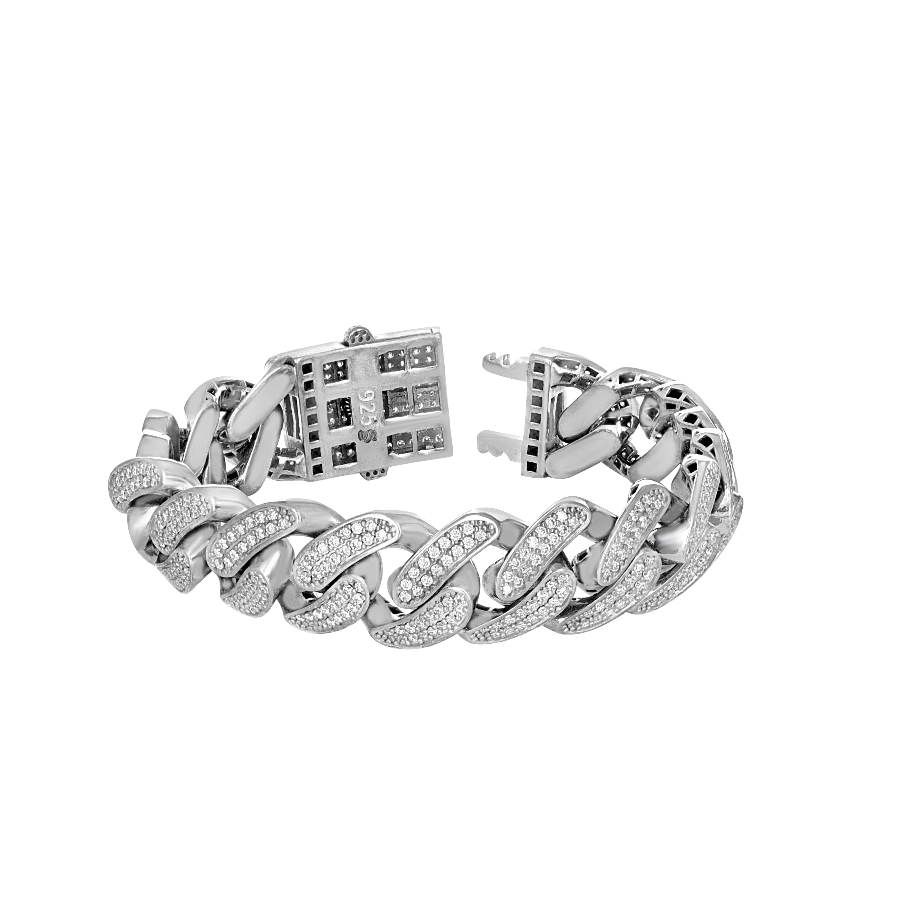 925 Sterling Silver Moissanite Chain 11mm