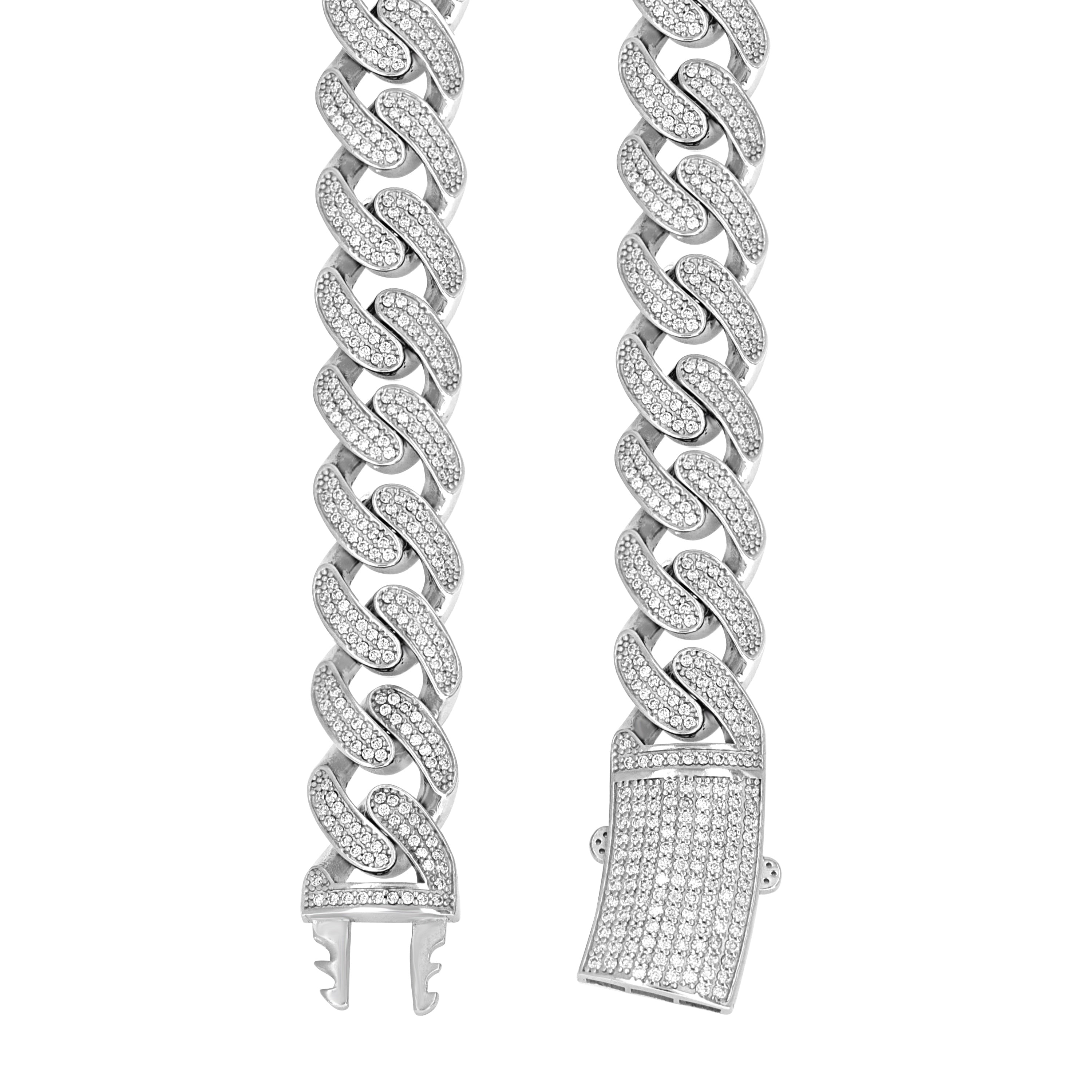 925 Sterling Silver Moissanite Chain 11mm