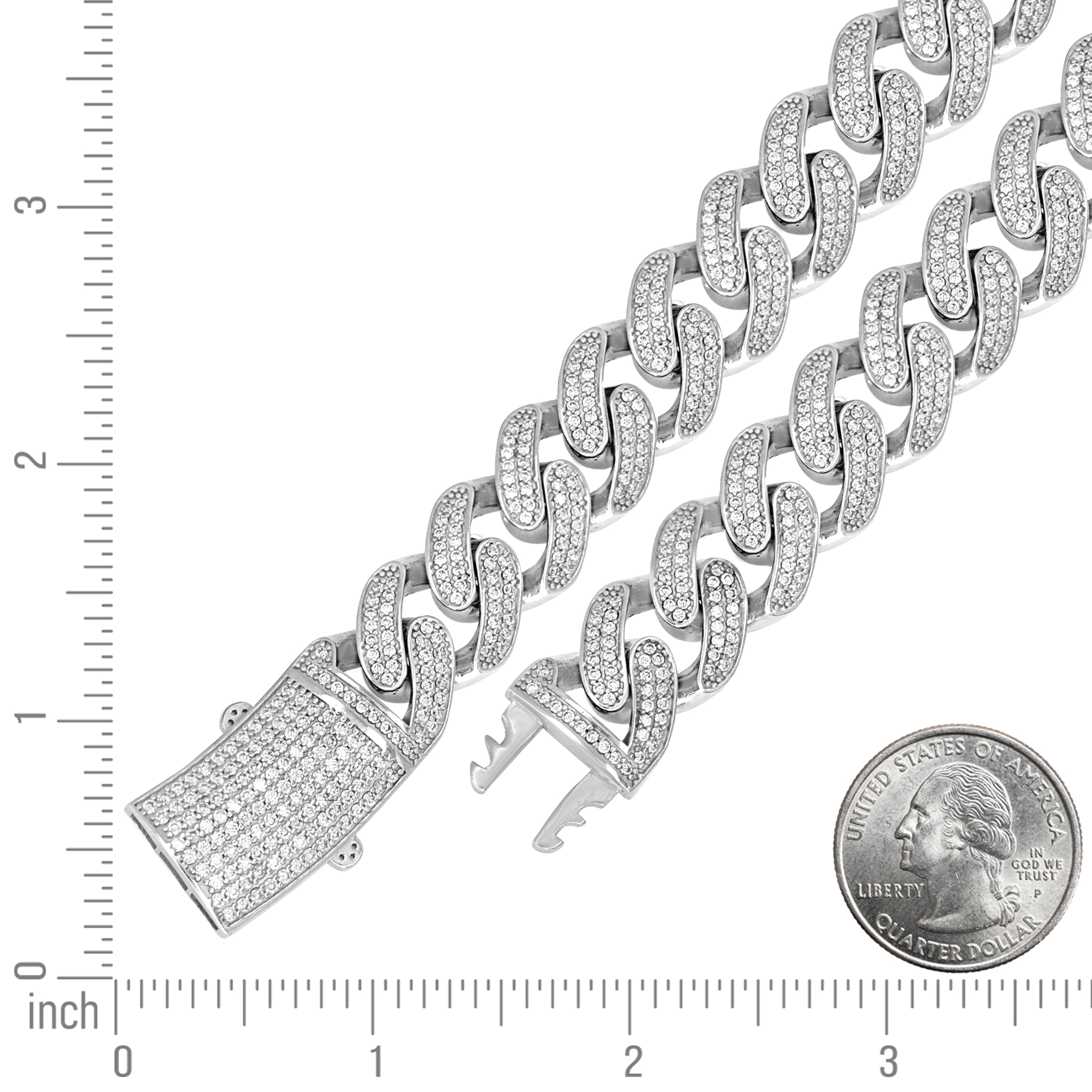 925 Sterling Silver Moissanite Chain 11mm