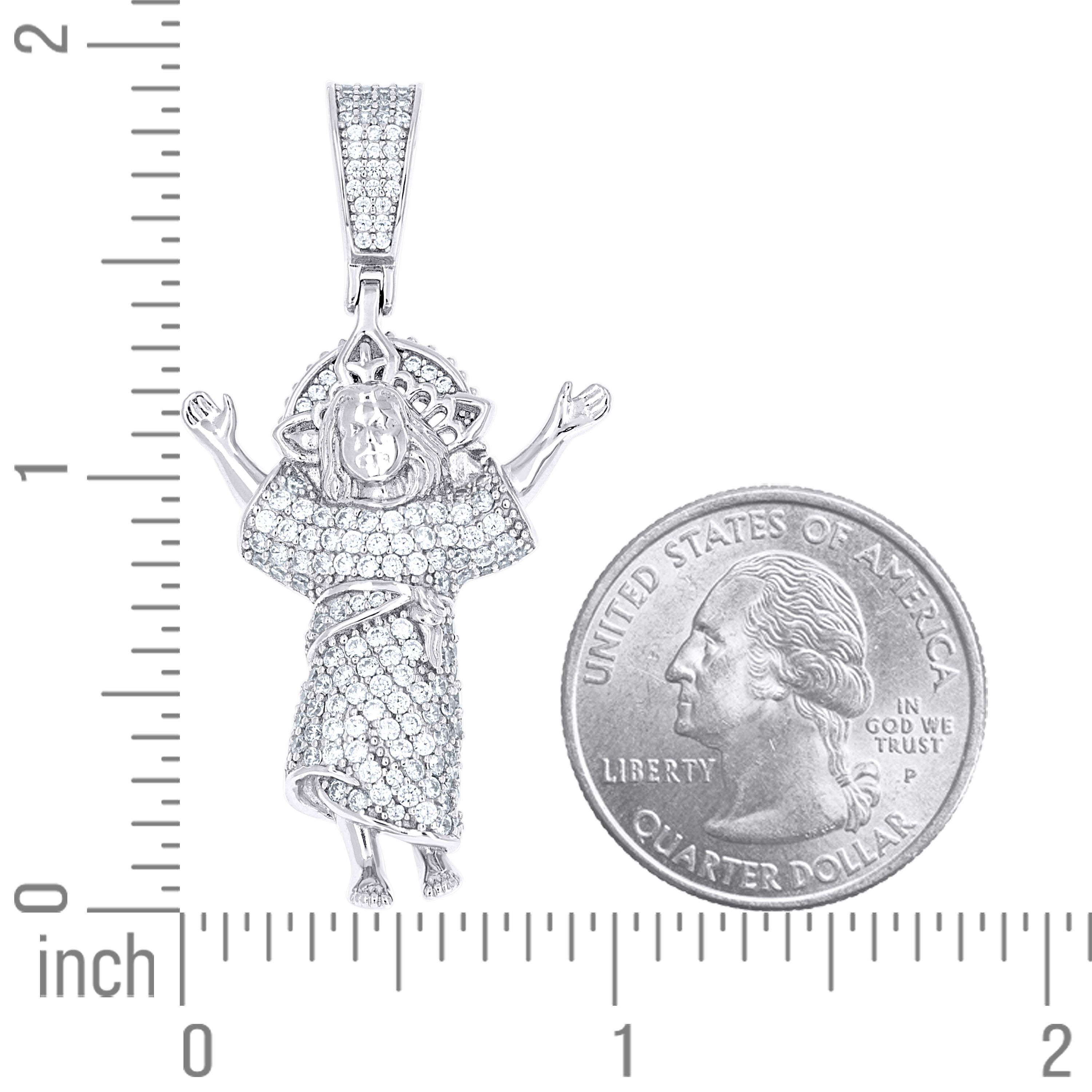 925 Sterling Silver Mens Cubic-Zirconia Baby Jesus Religious Charm Pendant