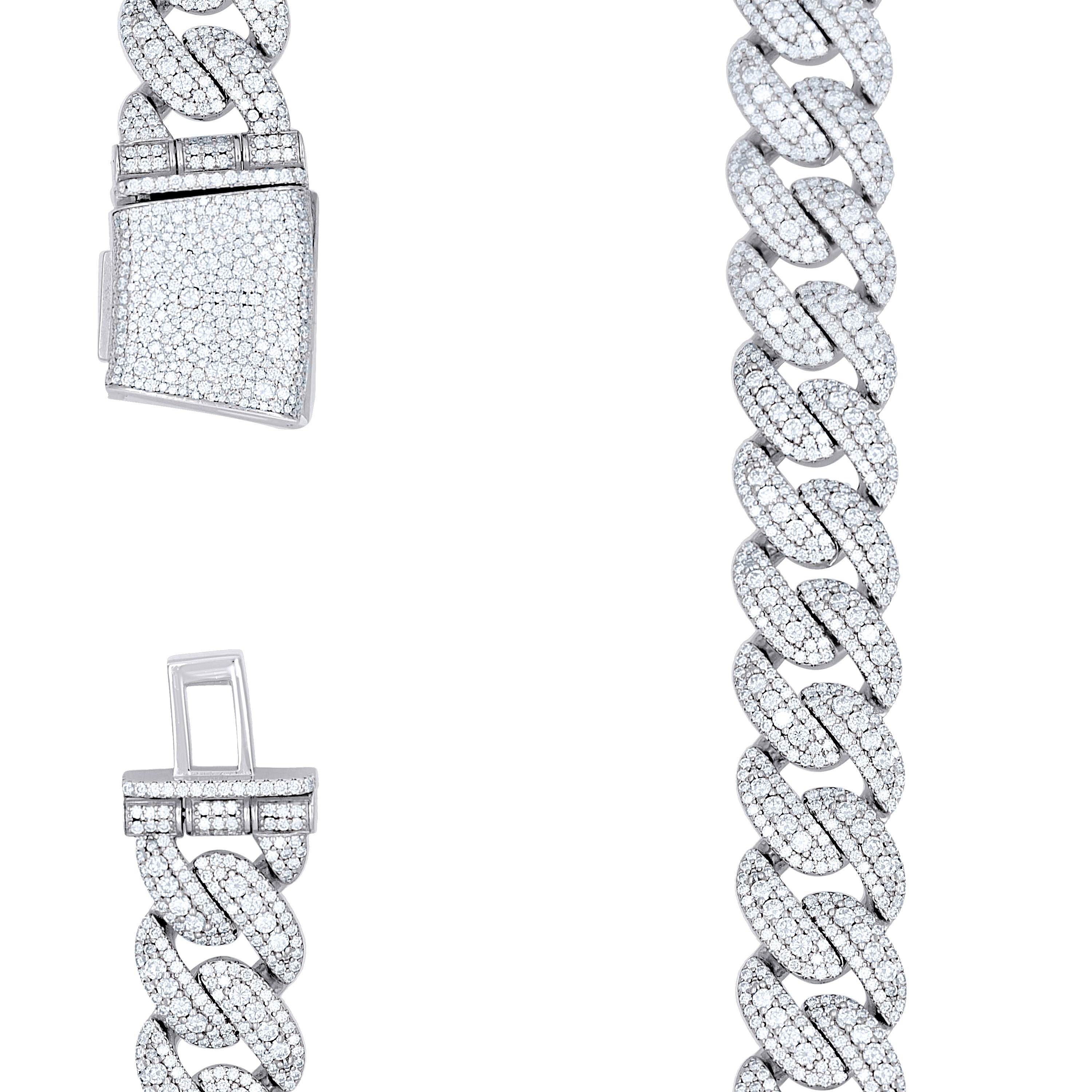 925 Sterling Silver Moissanite Chain 12mm