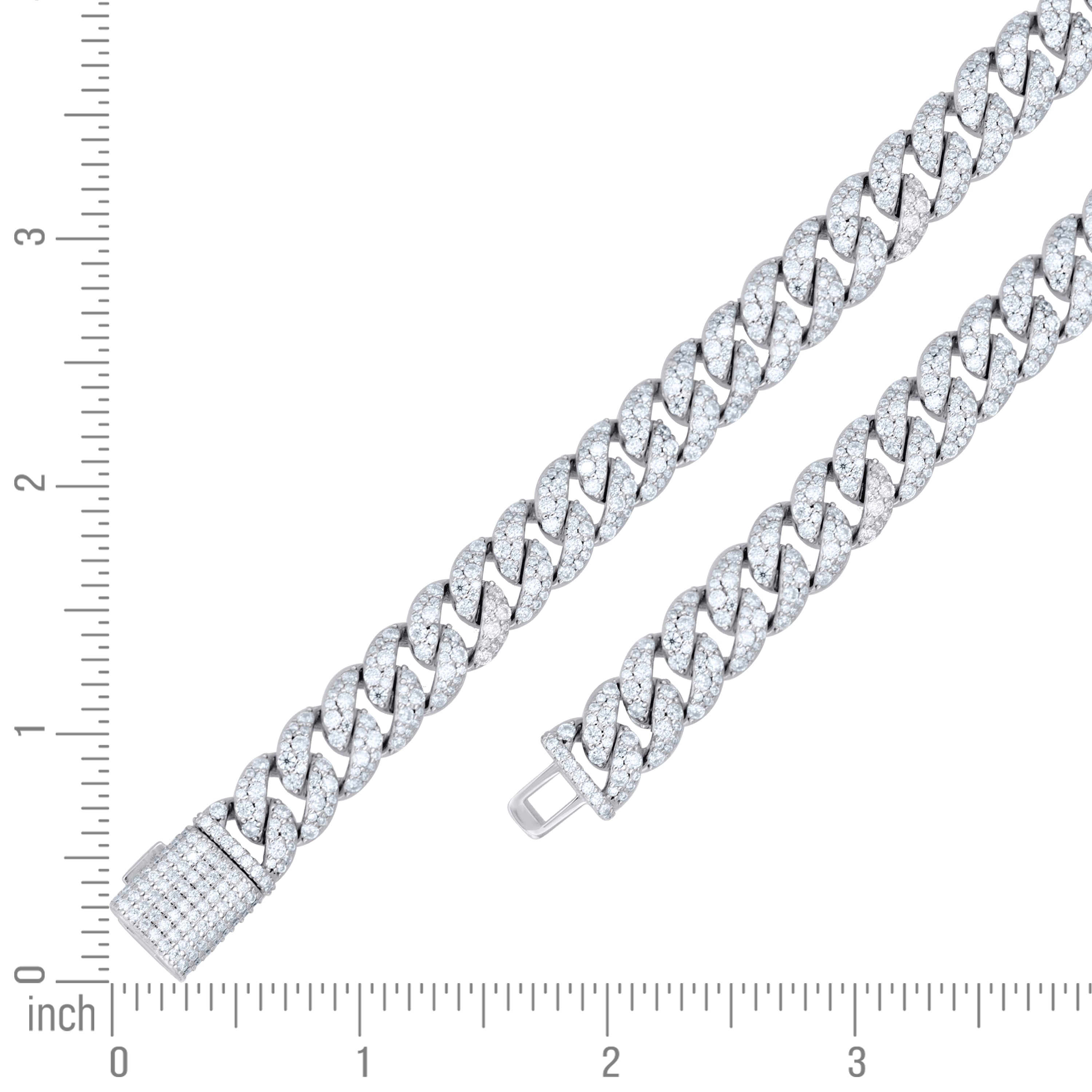 925 Sterling Silver Moissanite Chain 12mm