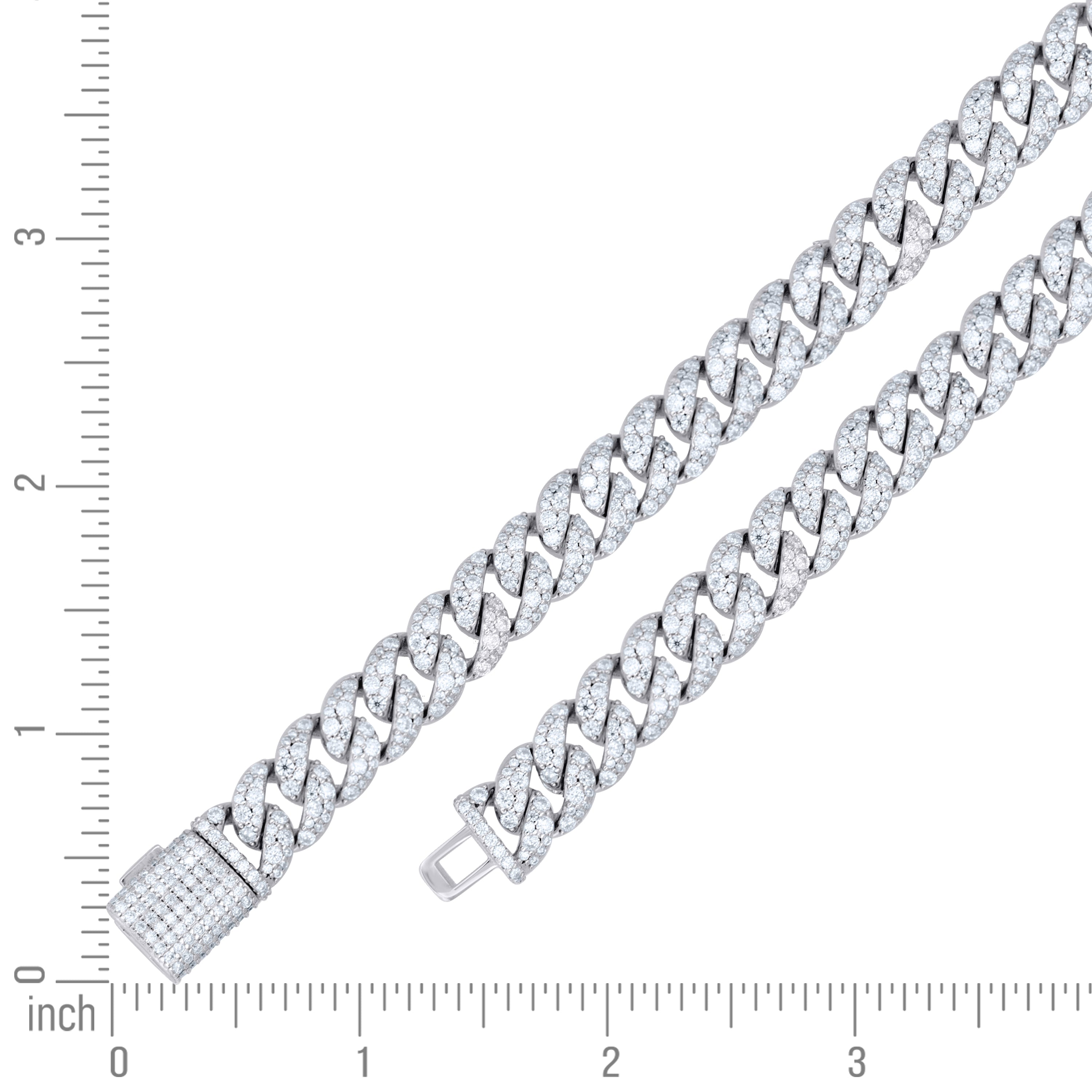 925 Sterling Silver Moissanite Chain 12mm