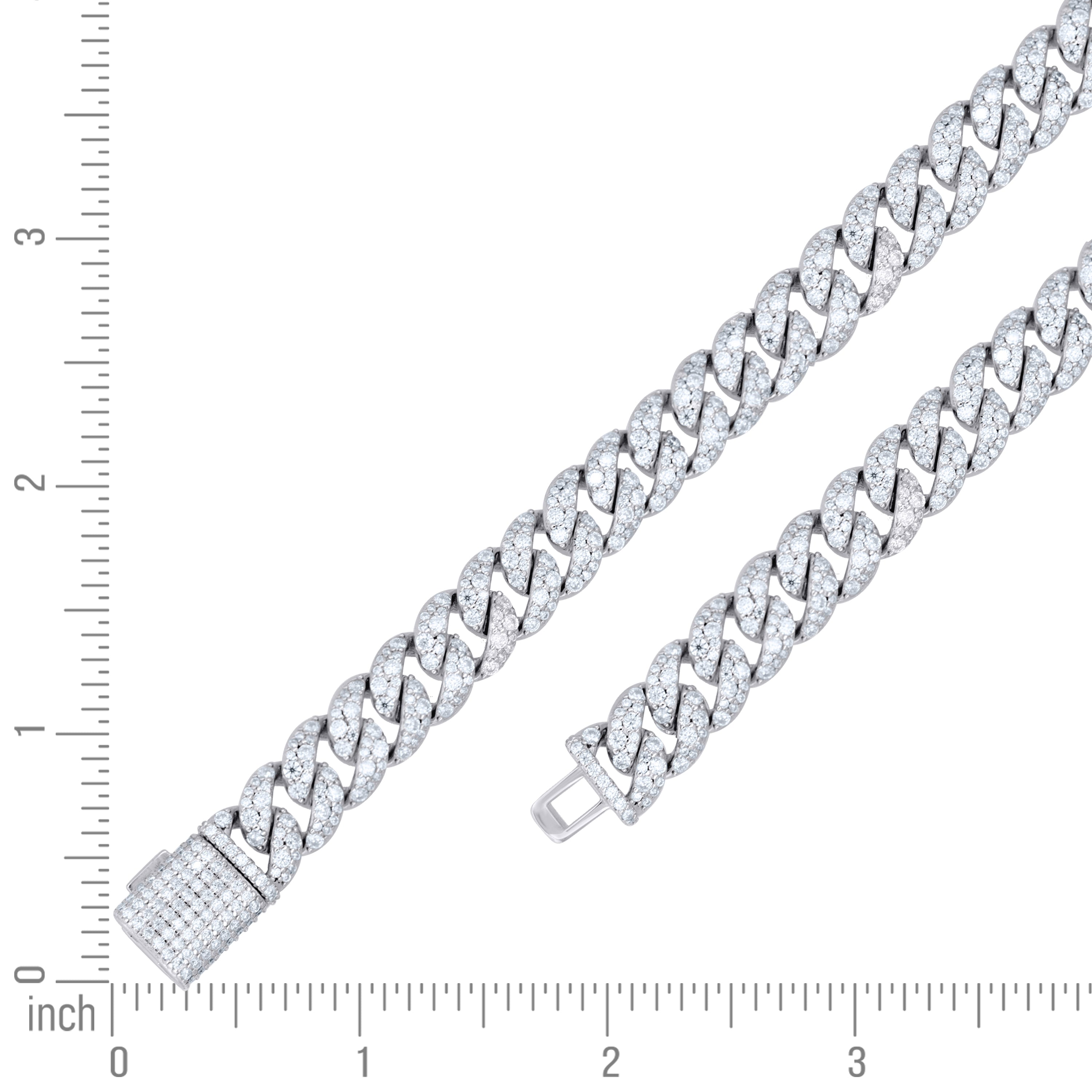 925 Sterling Silver Moissanite Chain 12mm