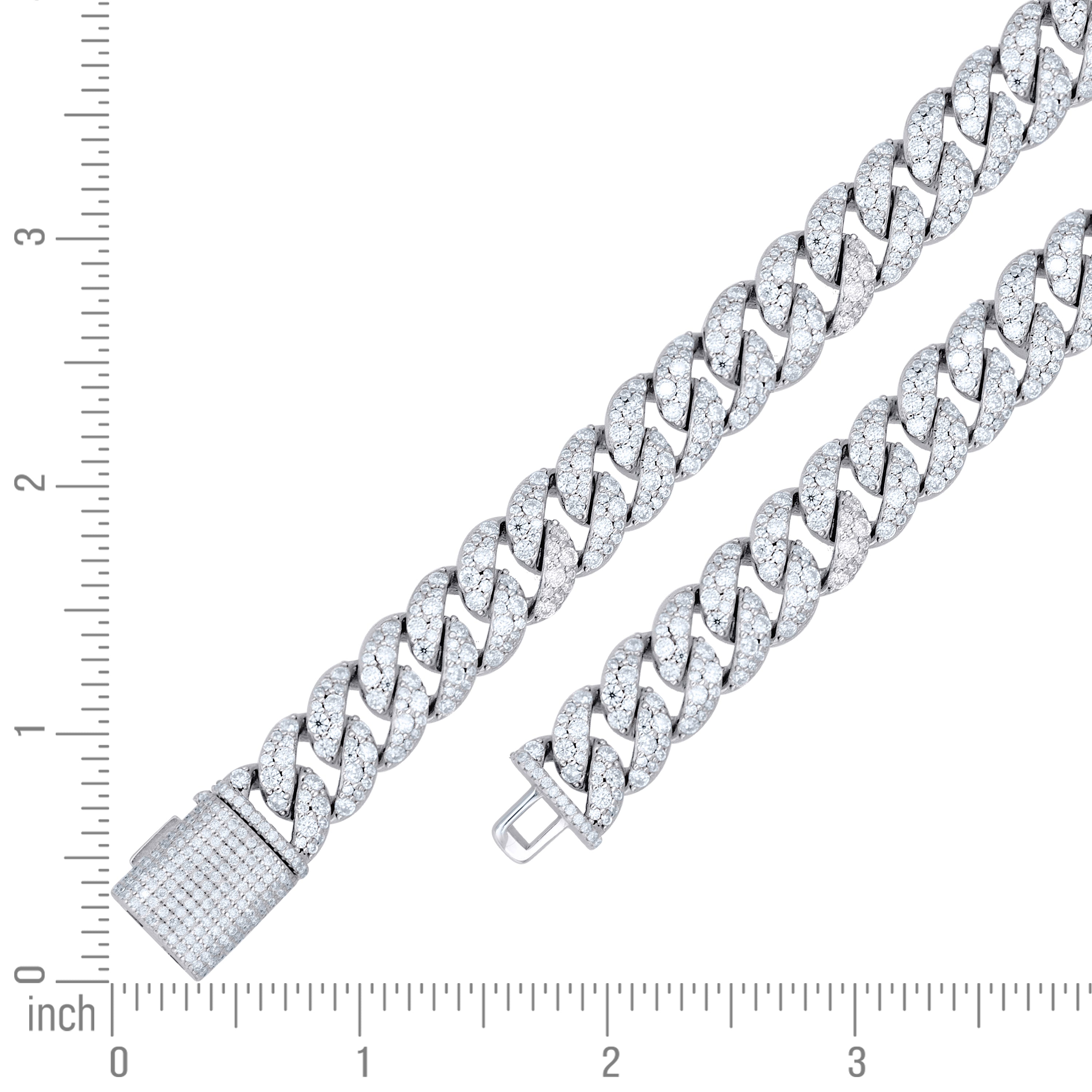 925 Sterling Silver Moissanite Chain 12mm