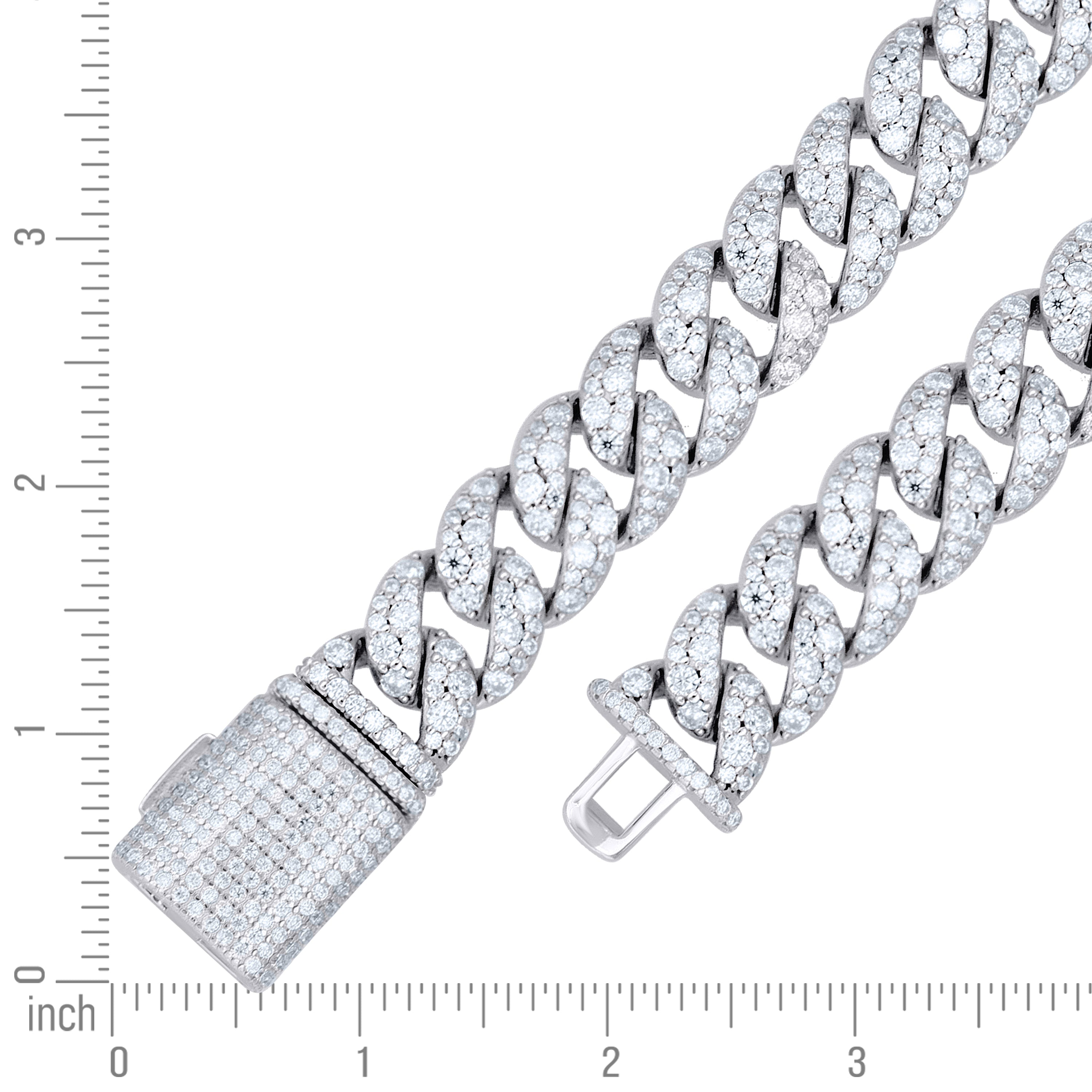 925 Sterling Silver Moissanite Chain 12mm