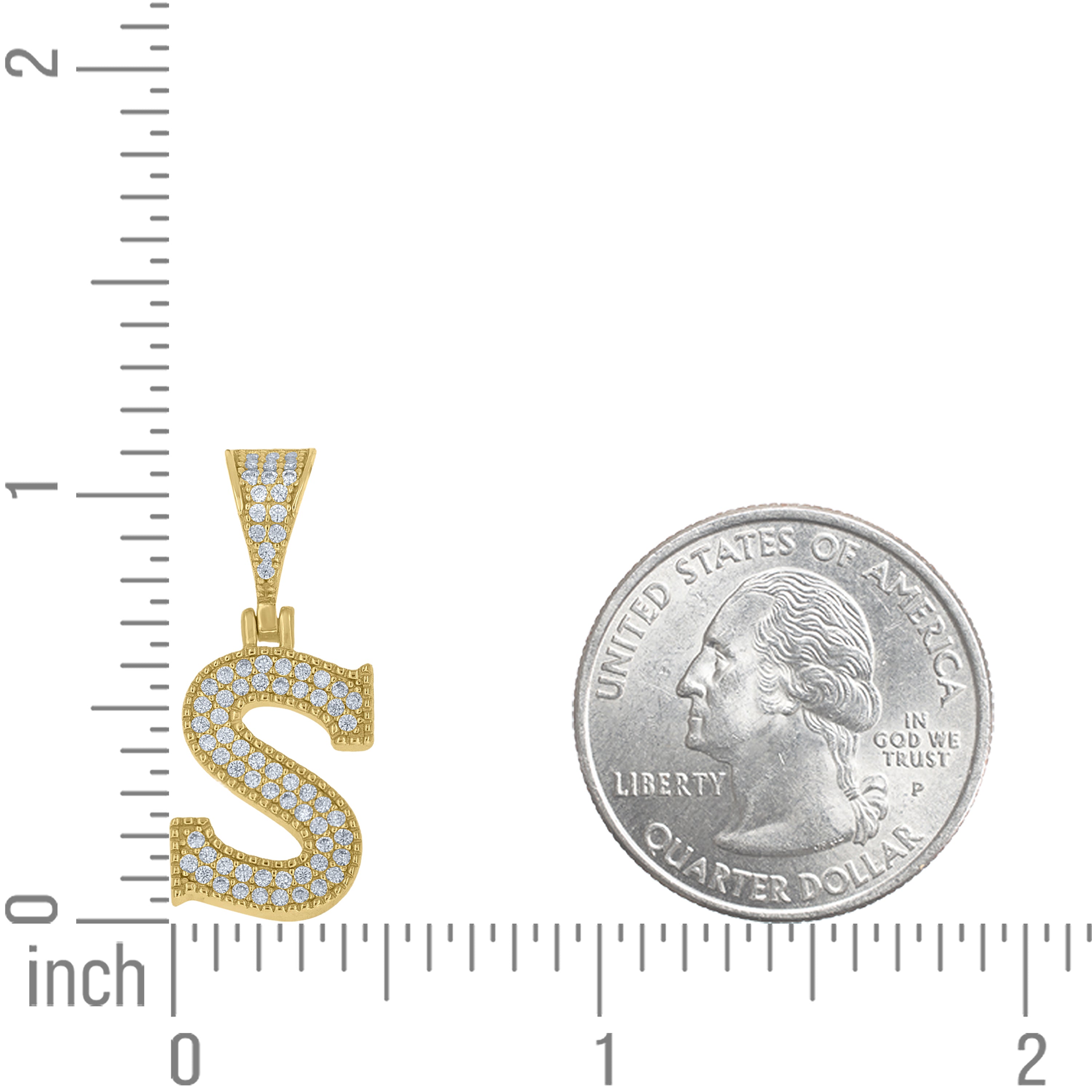 925 Sterling Silver Initial "S" Moissanite