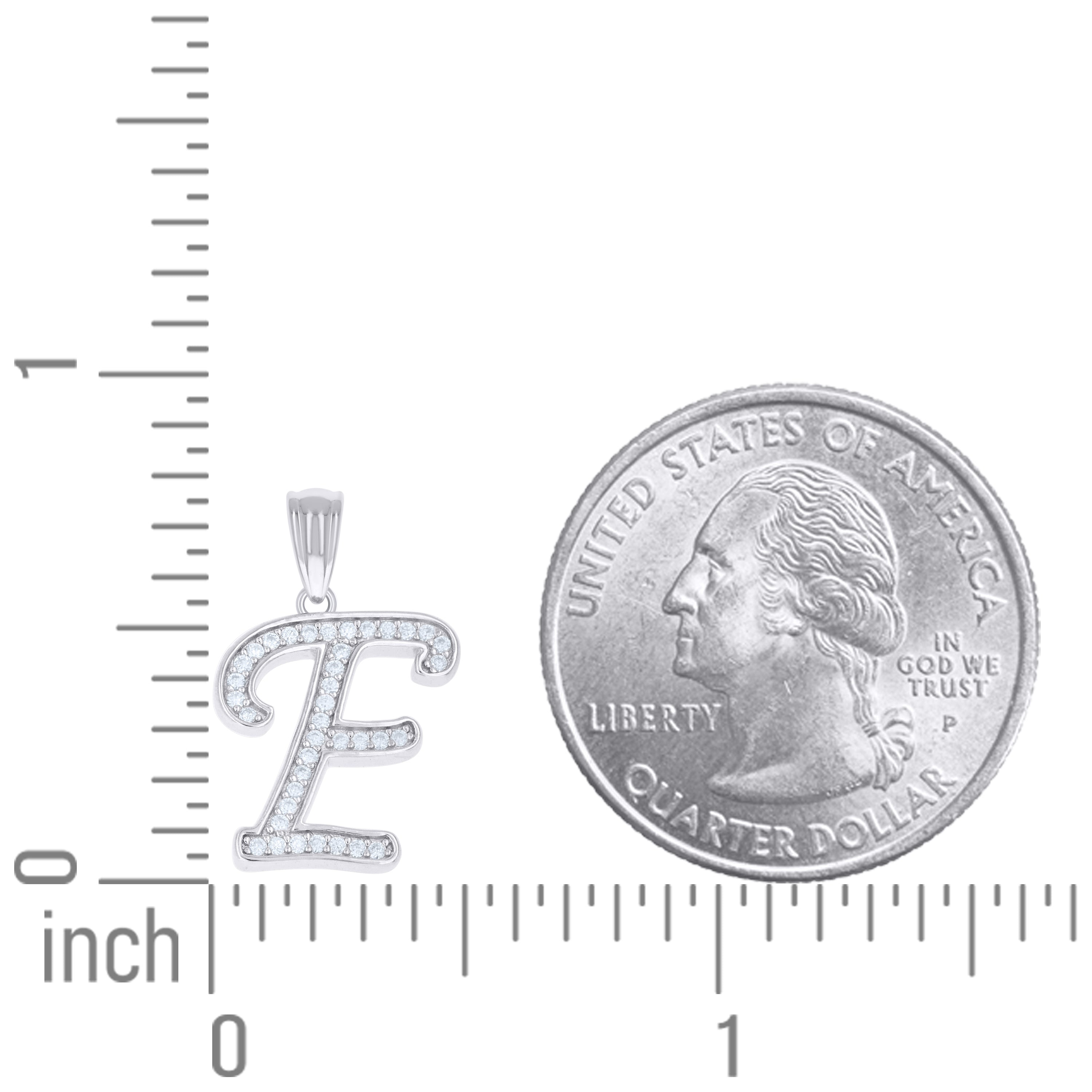 925 Sterling Silver Moissanite Initial "E" Pendant