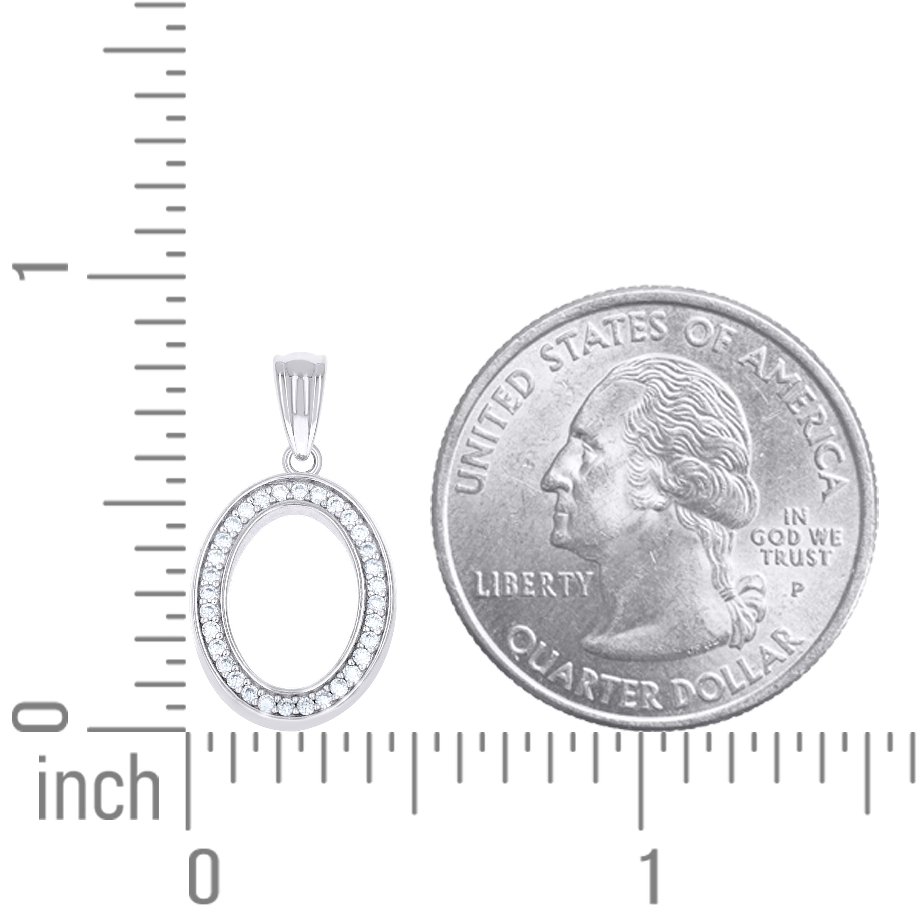 925 Sterling Silver Moissanite Initial "O" Pendant