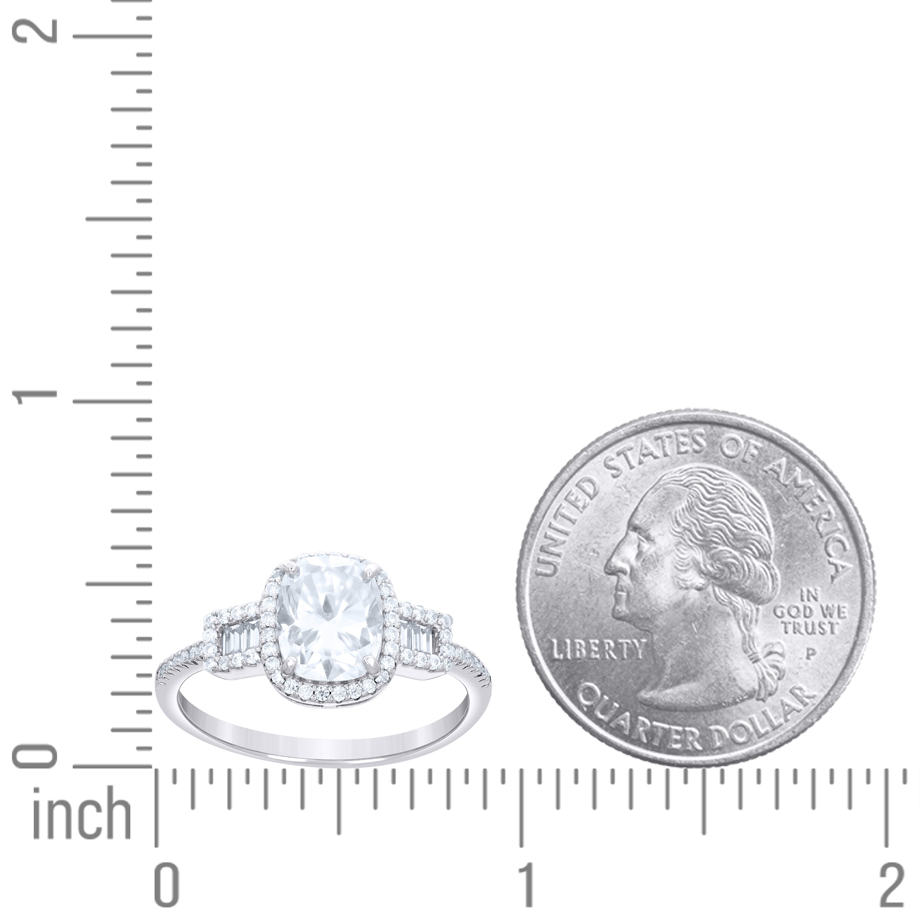 925 Sterling Silver Moissanite Ring S6-S10