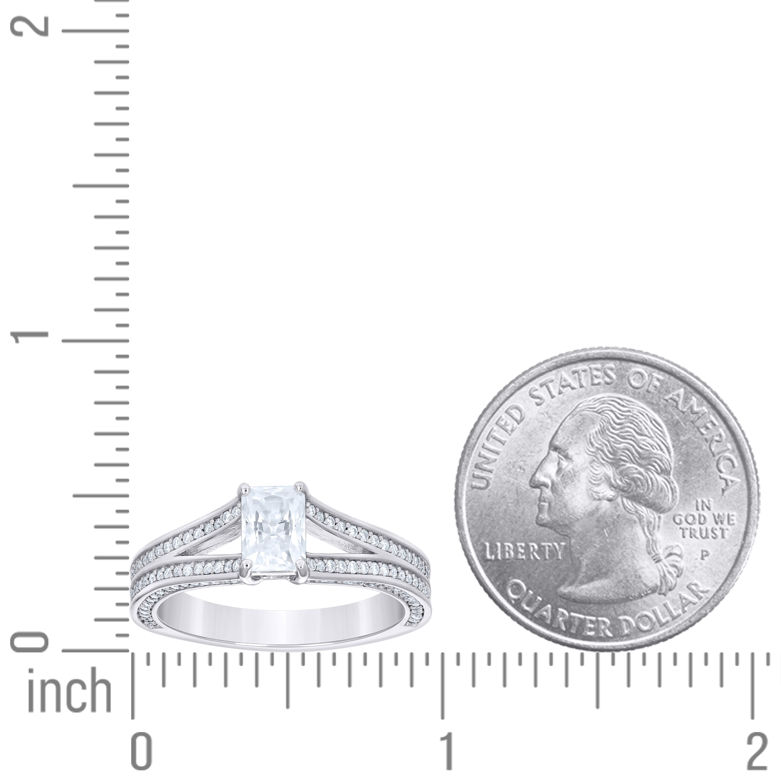 925 Sterling Silver Moissanite Ring S6-S10