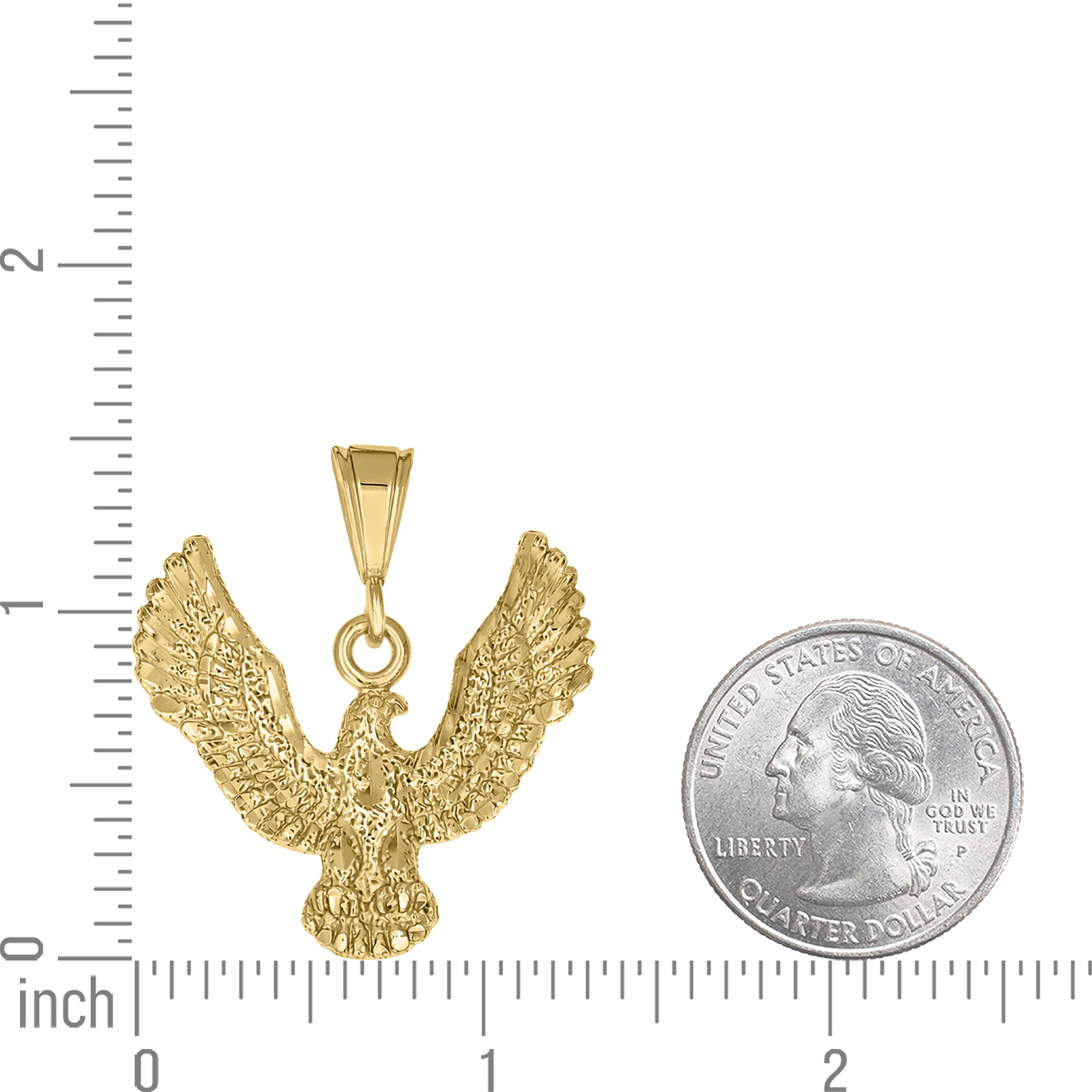 925 Sterling Silver Yellow-Tone Unisex Eagle Fashion Pendant