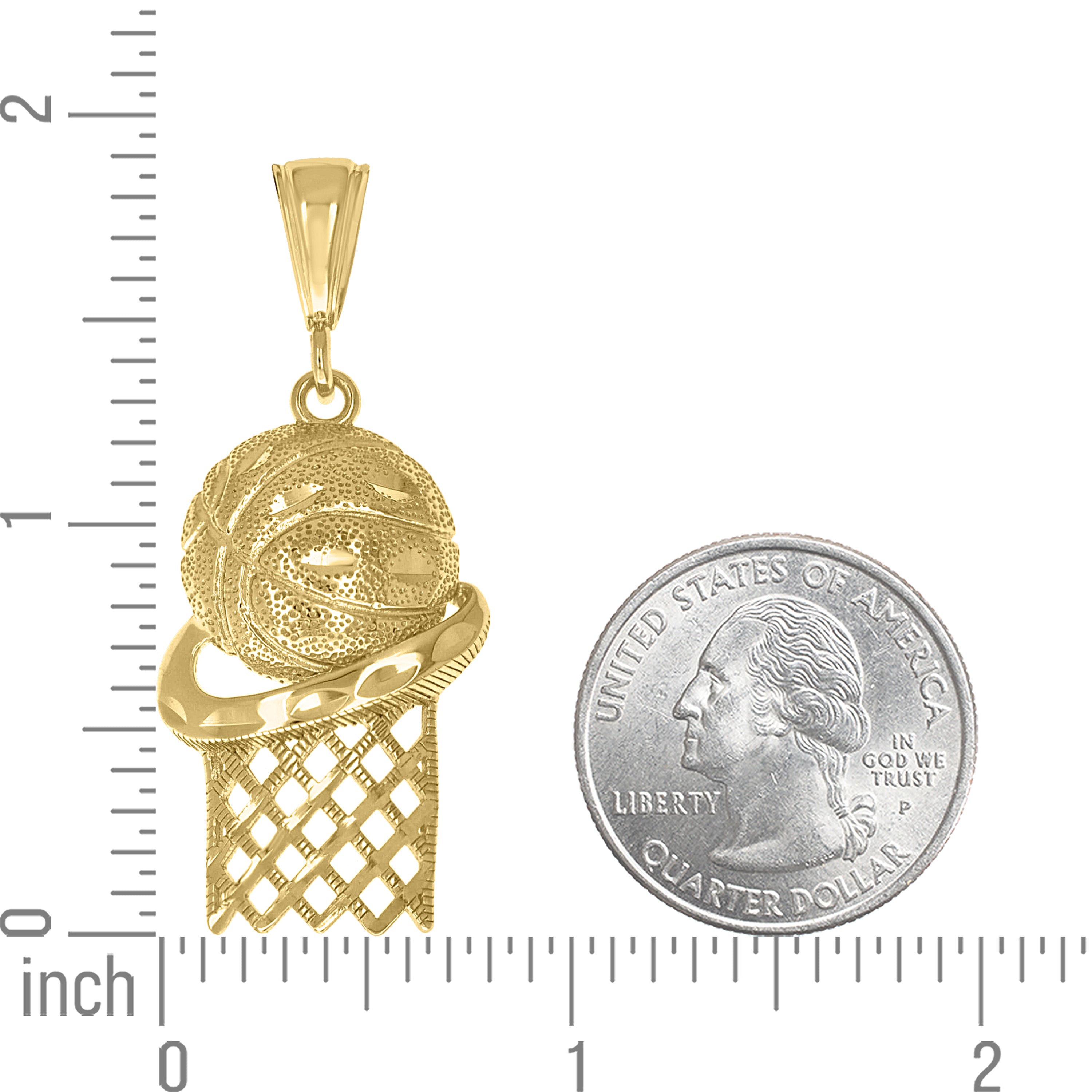 925 Sterling Silver Yellow-Tone Mens Basket Ball Sports Pendant