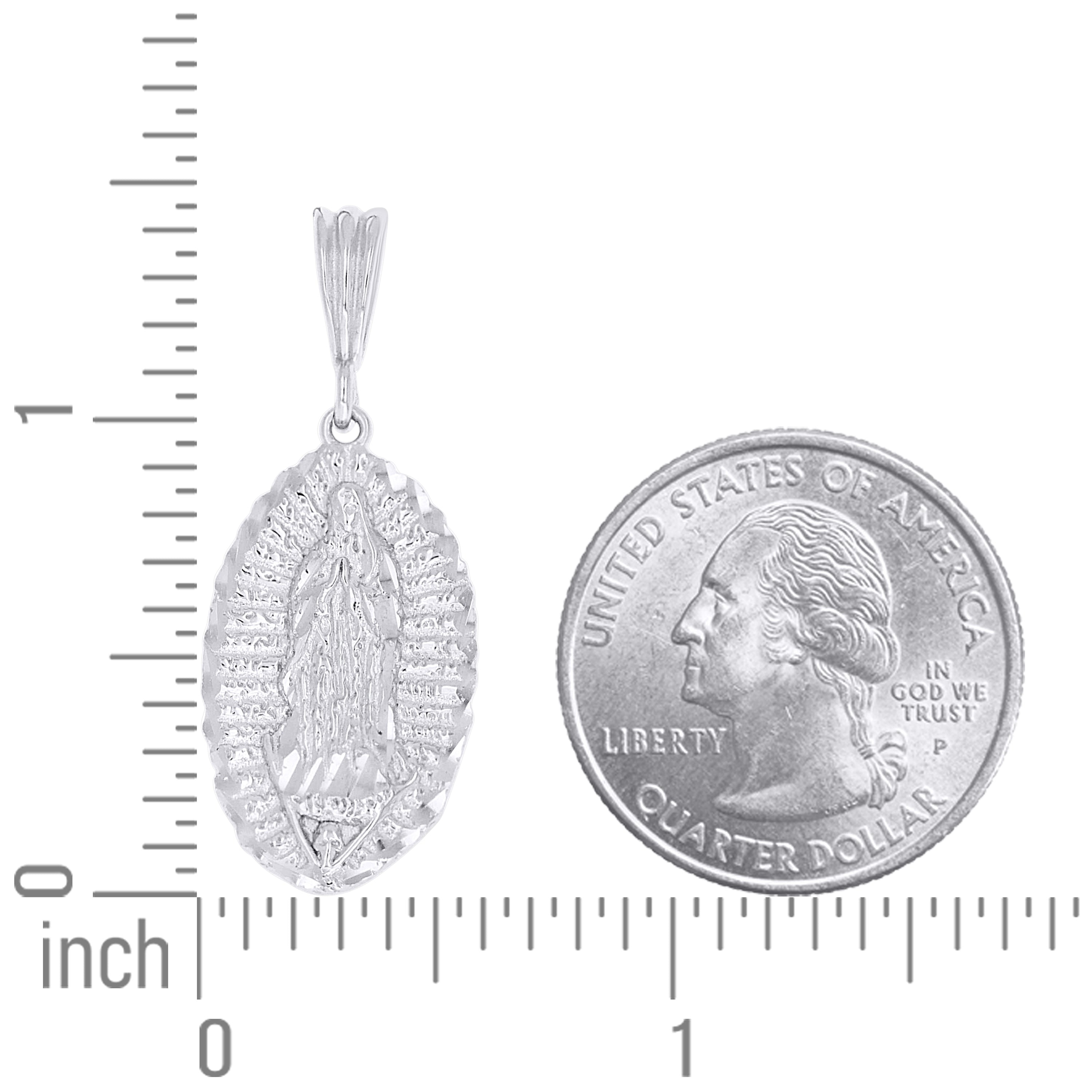 925 Sterling Silver Men Guadalupe Religious Charm Pendant