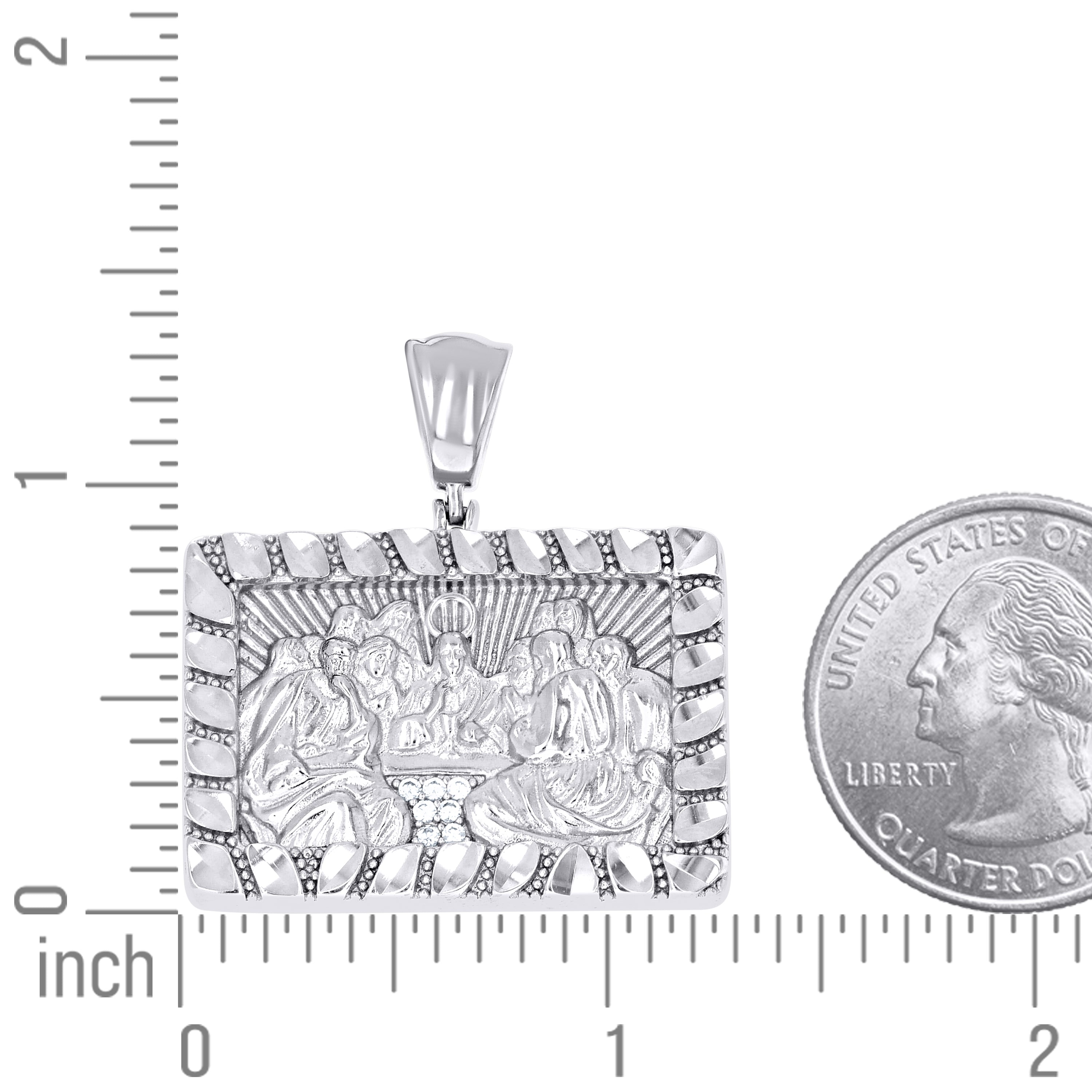 925 Sterling Silver Men Last Supper Religious Charm Pendant