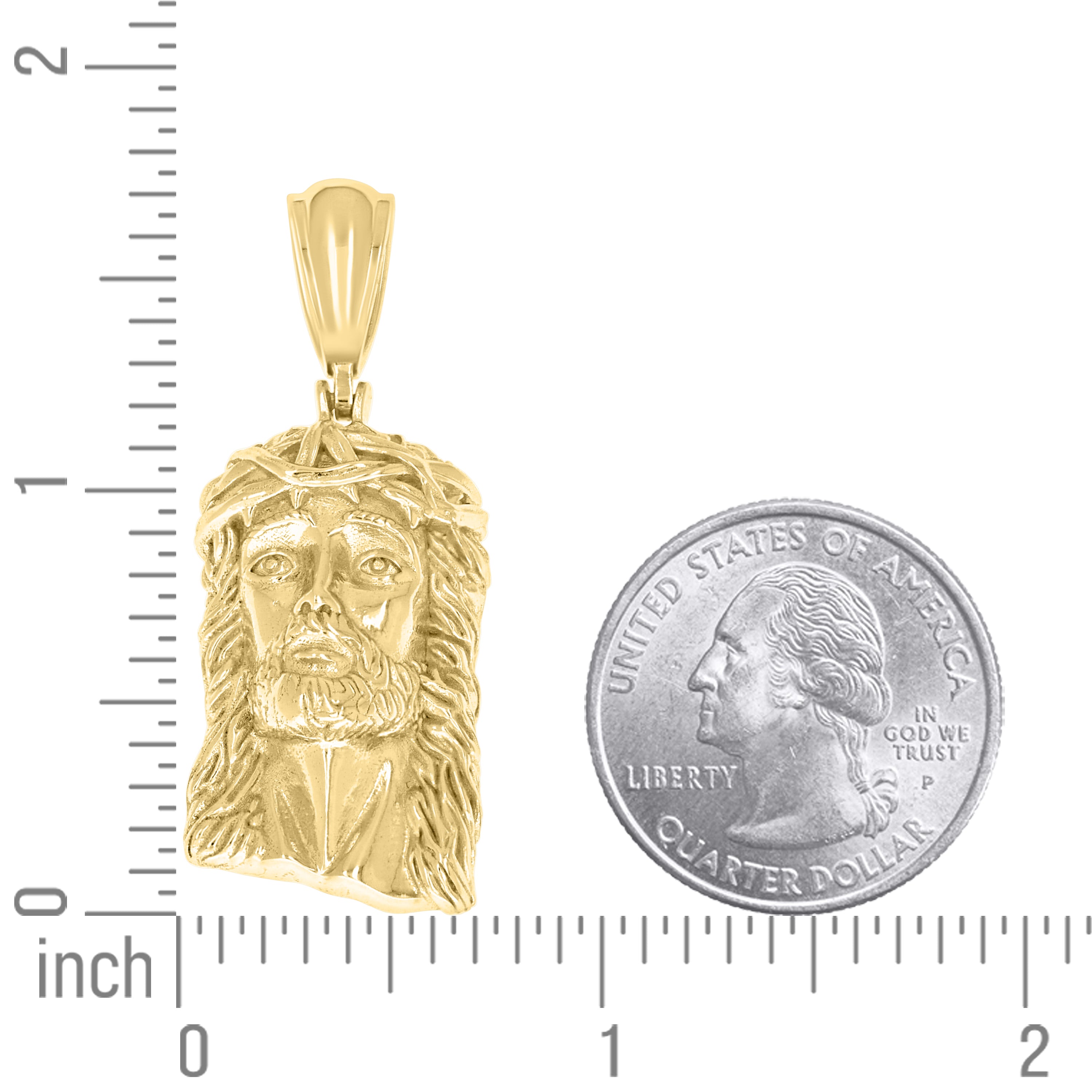 925 Sterling Silver Yellow-tone Men Jesus Religious Charm Pendant