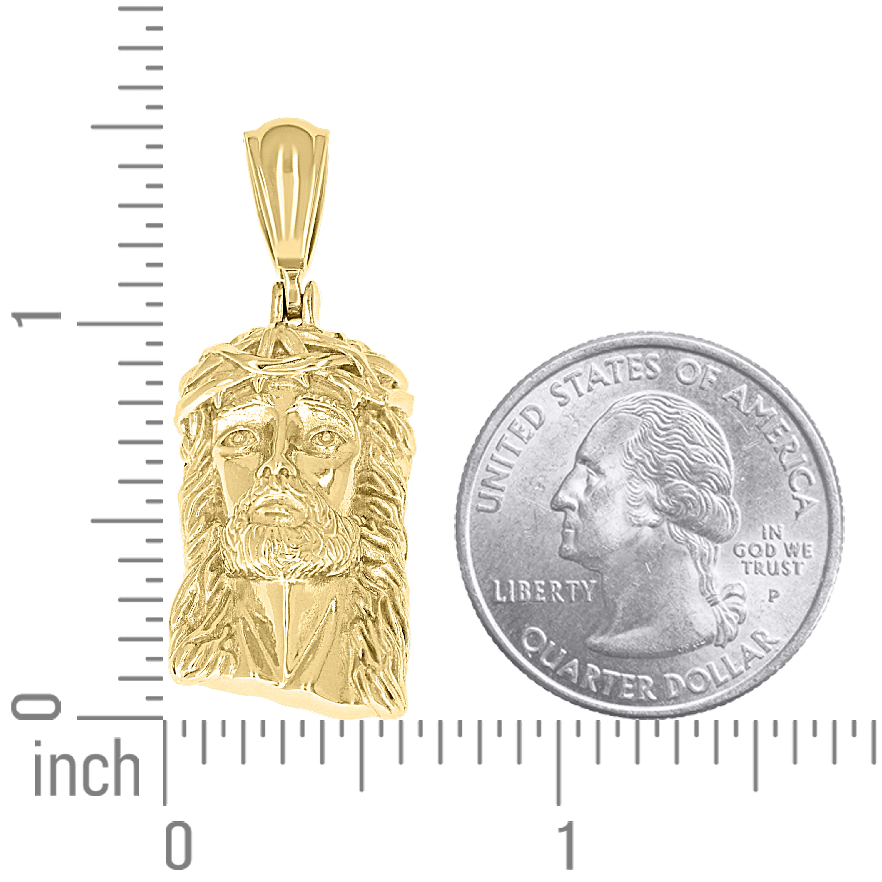 925 Sterling Silver Yellow-tone Men Jesus Religious Charm Pendant
