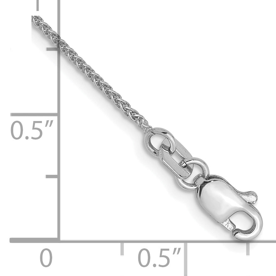 14K White Gold 1.0mm Spiga Chain Anklet