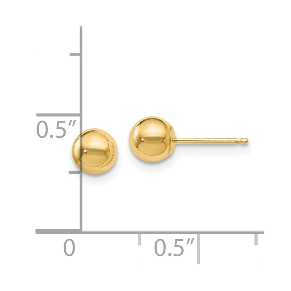 14K Polished 5mm Ball Post Earrings