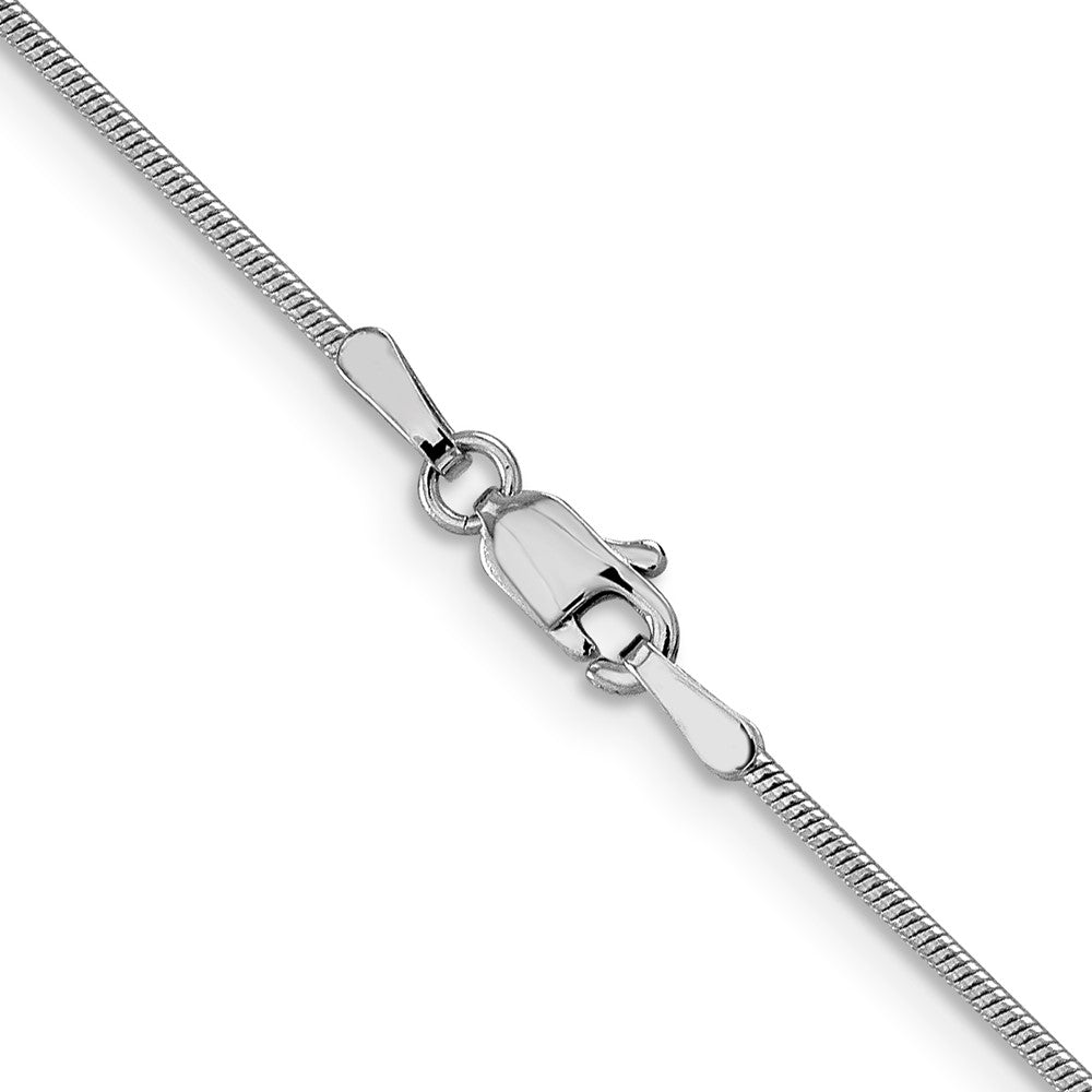 14K White Gold 1Mm Round Snake Chain