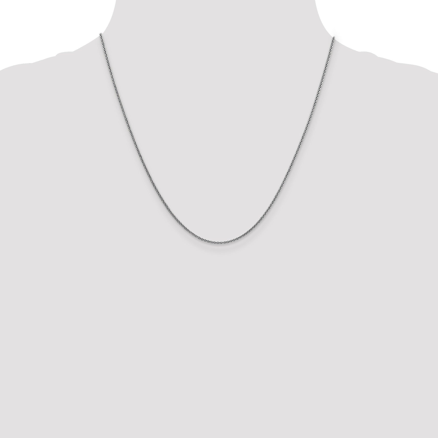 14K White Gold 1.6mm Round Cable Chain