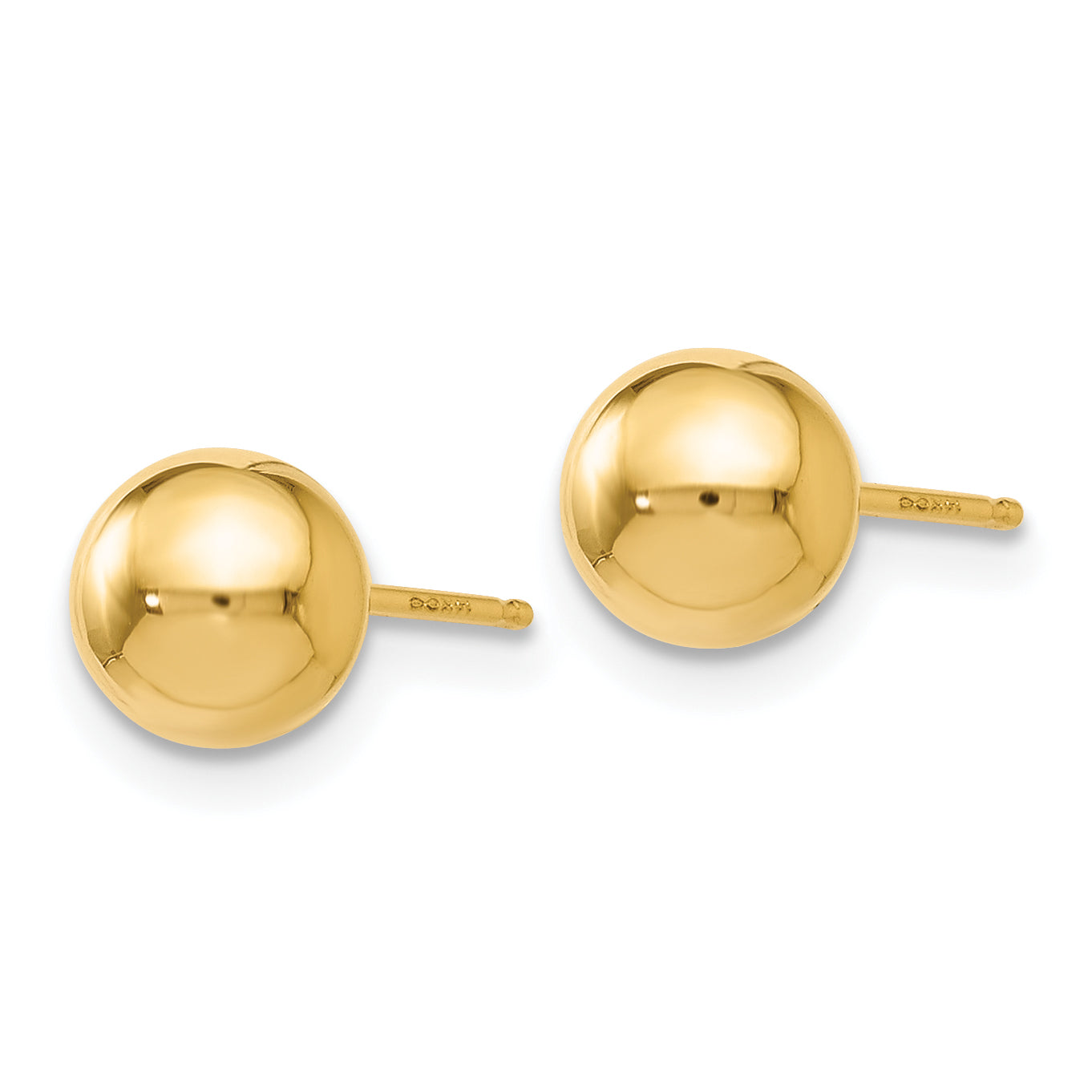 14K Polished 6mm Ball Post Earrings