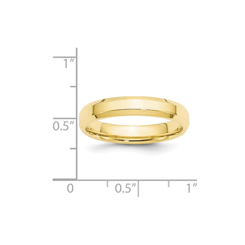10k Yellow Gold 4mm Beveled Edge Comfort Fit Wedding Band Size 5