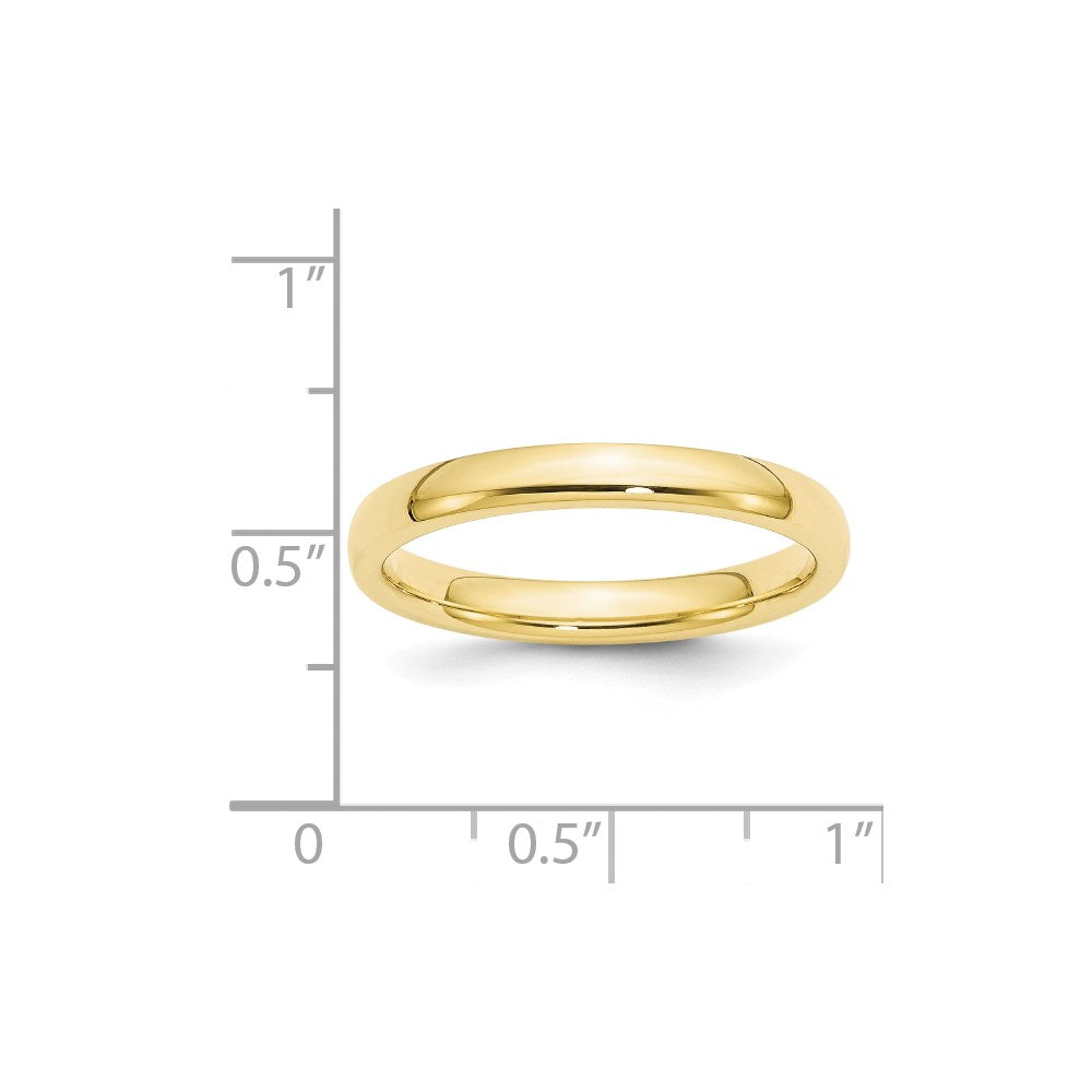 10k Yellow Gold 3mm Standard Weight Comfort Fit Wedding Band Size 10