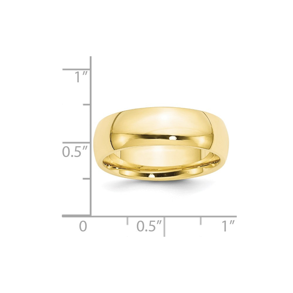 10k Yellow Gold 7mm Standard Weight Comfort Fit Wedding Band Size 9.5