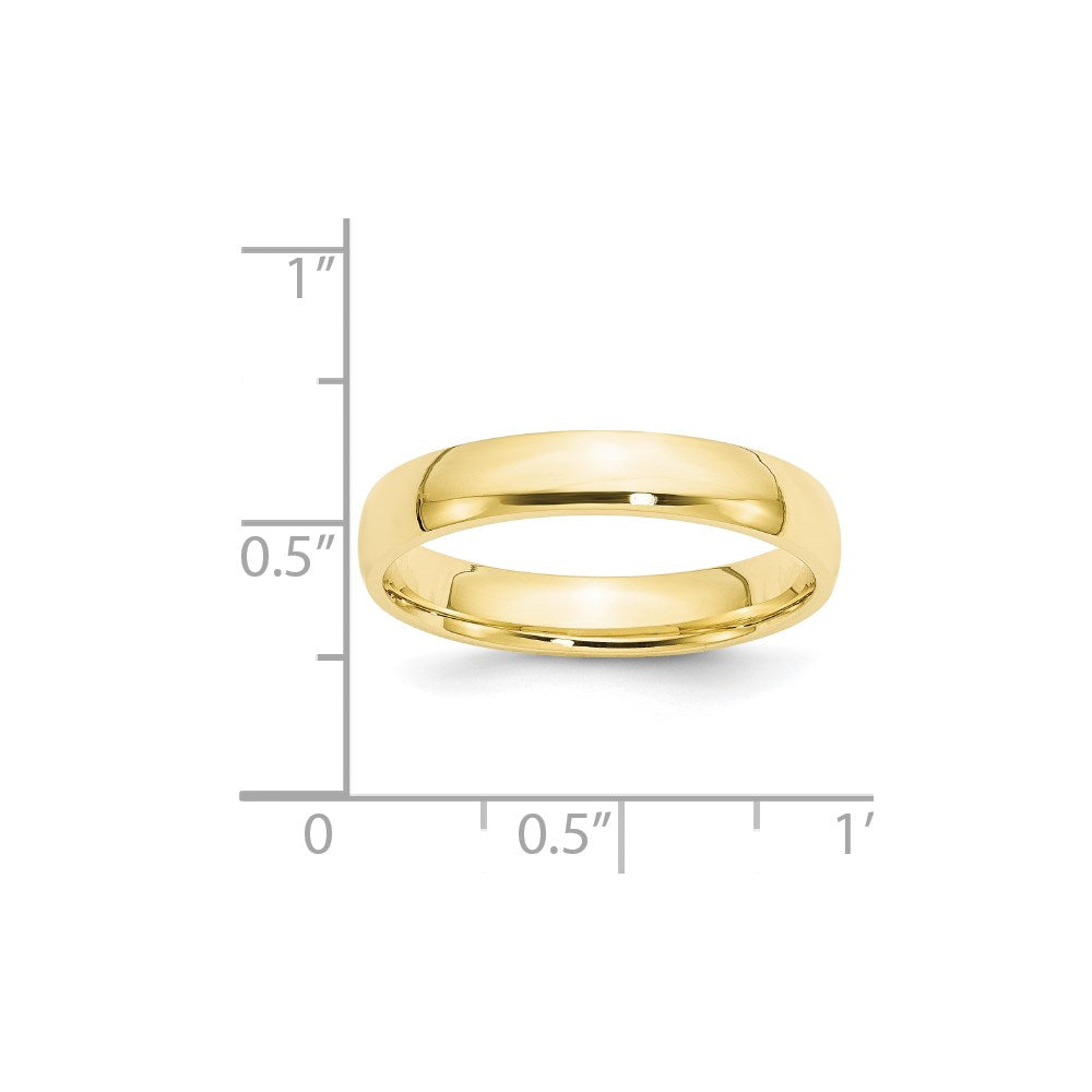 10k Yellow Gold 4mm Lightweight Comfort Fit Wedding Band Size 10.5