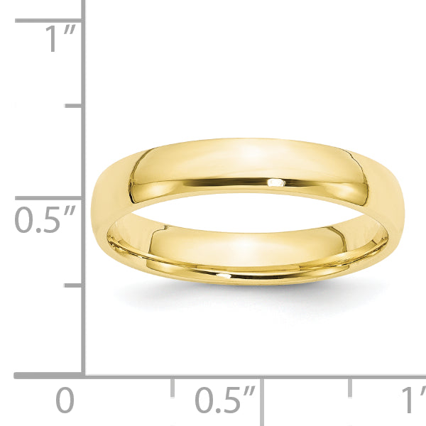 10k Yellow Gold 4mm Lightweight Comfort Fit Wedding Band Size 8.5