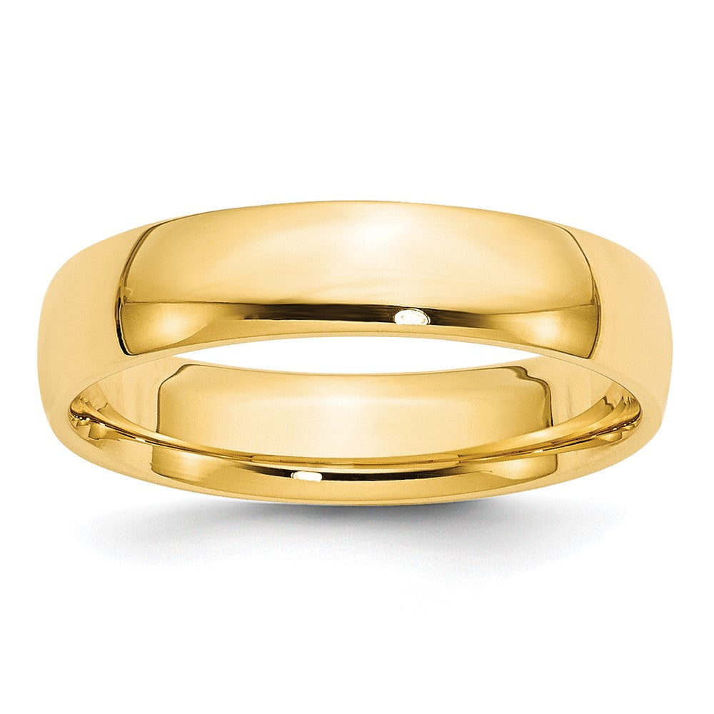 10k Yellow Gold 5mm Lightweight Comfort Fit Wedding Band Size 5