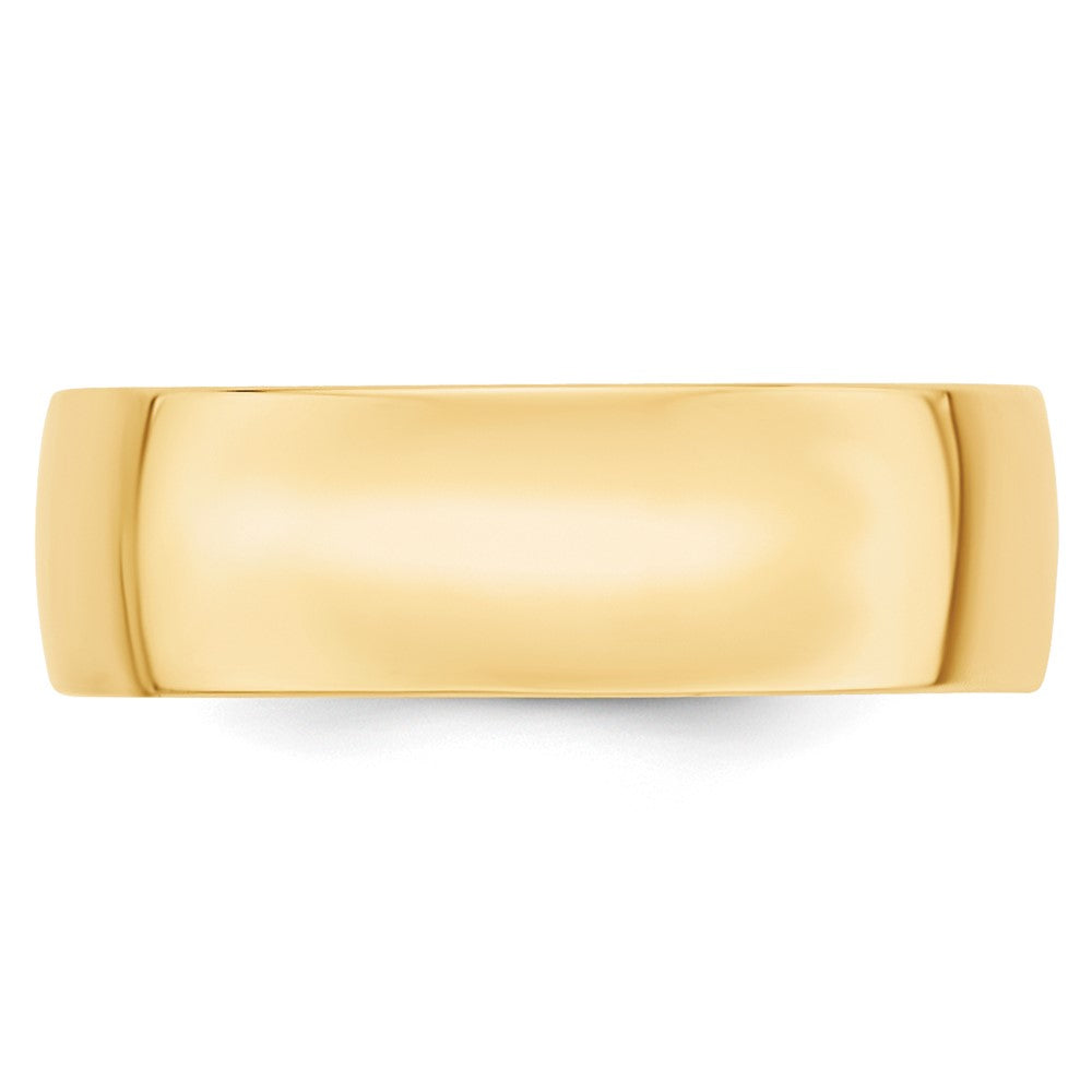 10k Yellow Gold 7mm Lightweight Comfort Fit Wedding Band Size 6.5
