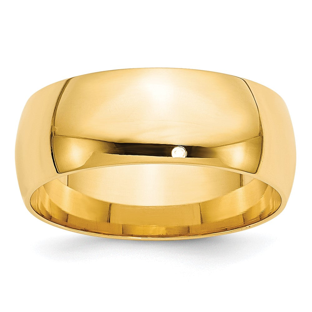 10k Yellow Gold 8mm Lightweight Comfort Fit Wedding Band Size 13.5