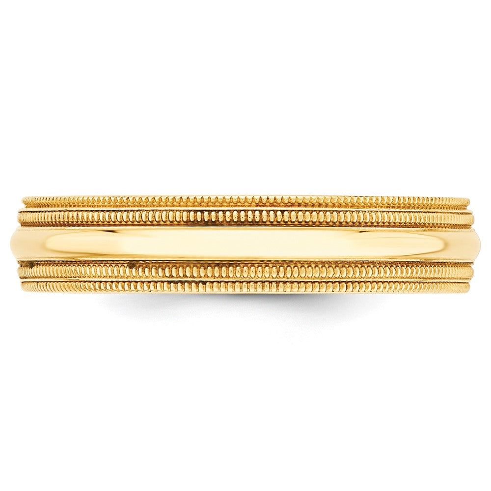 10k Yellow Gold 5mm Double Milgrain Comfort Fit Wedding Band Size 11.5