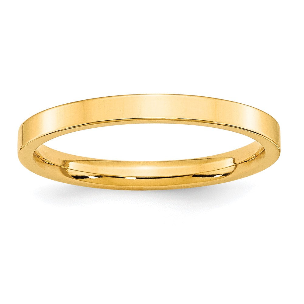 10k Yellow Gold 2.5mm Standard Weight Flat Comfort Fit Wedding Band Size 8