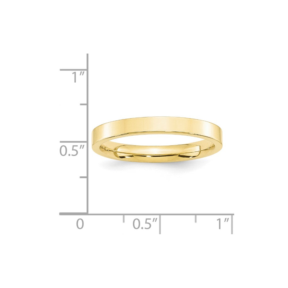 10k Yellow Gold 3mm Standard Weight Flat Comfort Fit Wedding Band Size 8.5