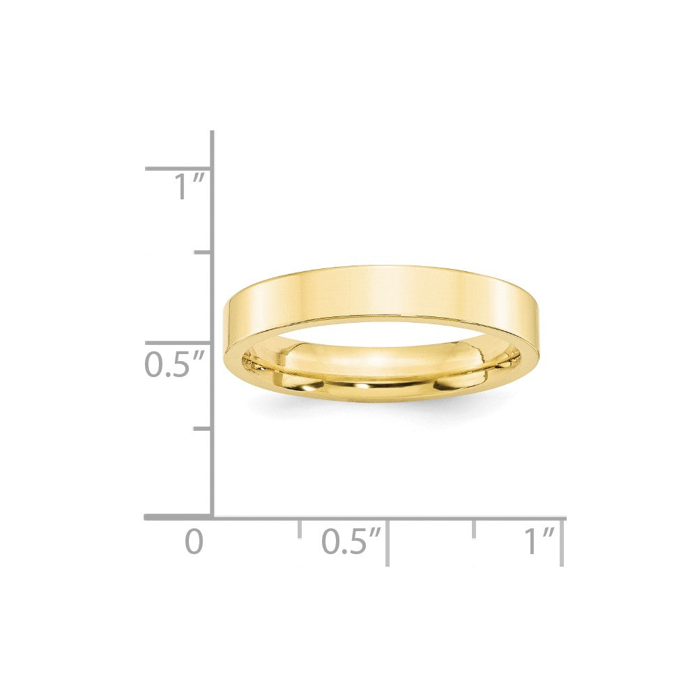 10k Yellow Gold 4mm Standard Weight Flat Comfort Fit Wedding Band Size 4