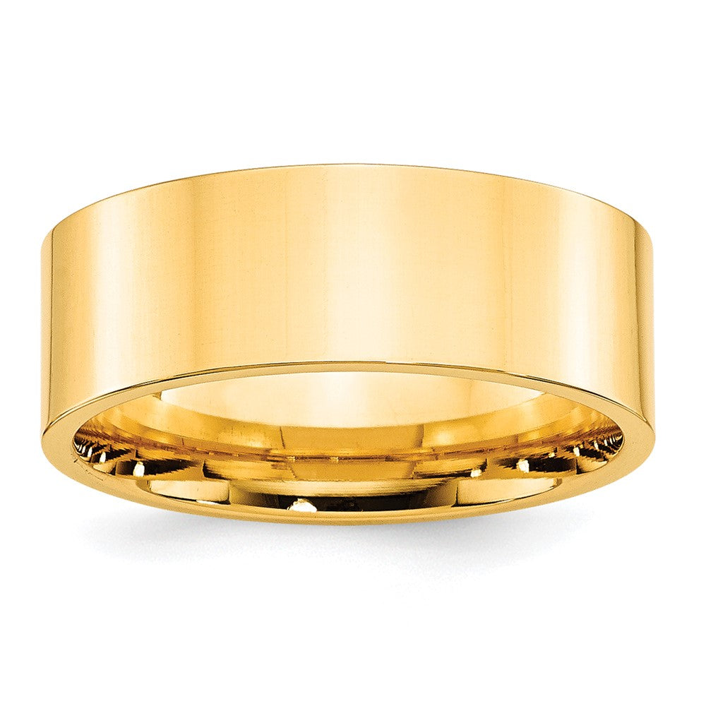 10k Yellow Gold 8mm Standard Weight Flat Comfort Fit Wedding Band Size 10